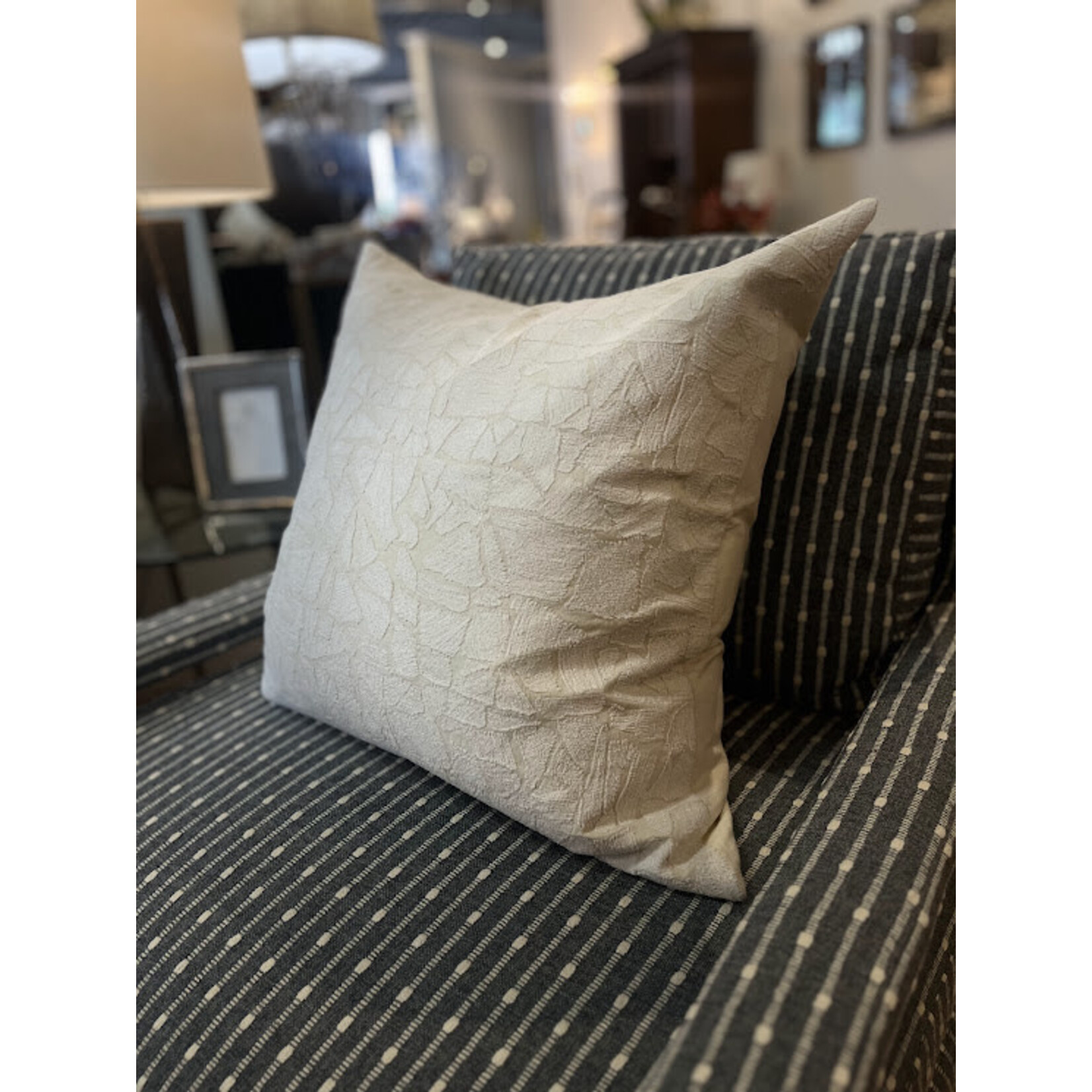 John Robshaw Textiles Asif White Decorative Throw Pillow 22x22