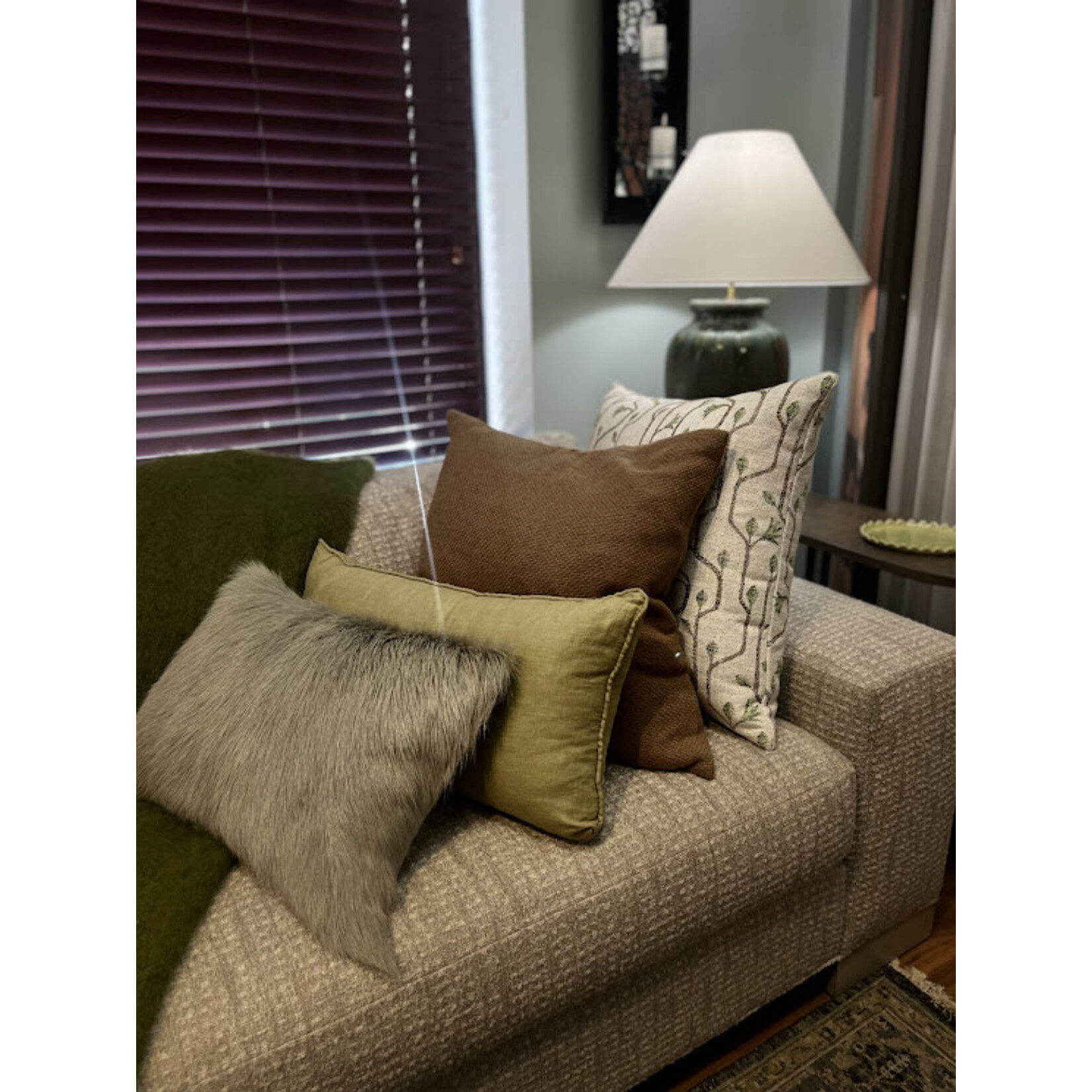 Fibre by Auskin Basketweave Camel Hair Pillow - Carmel