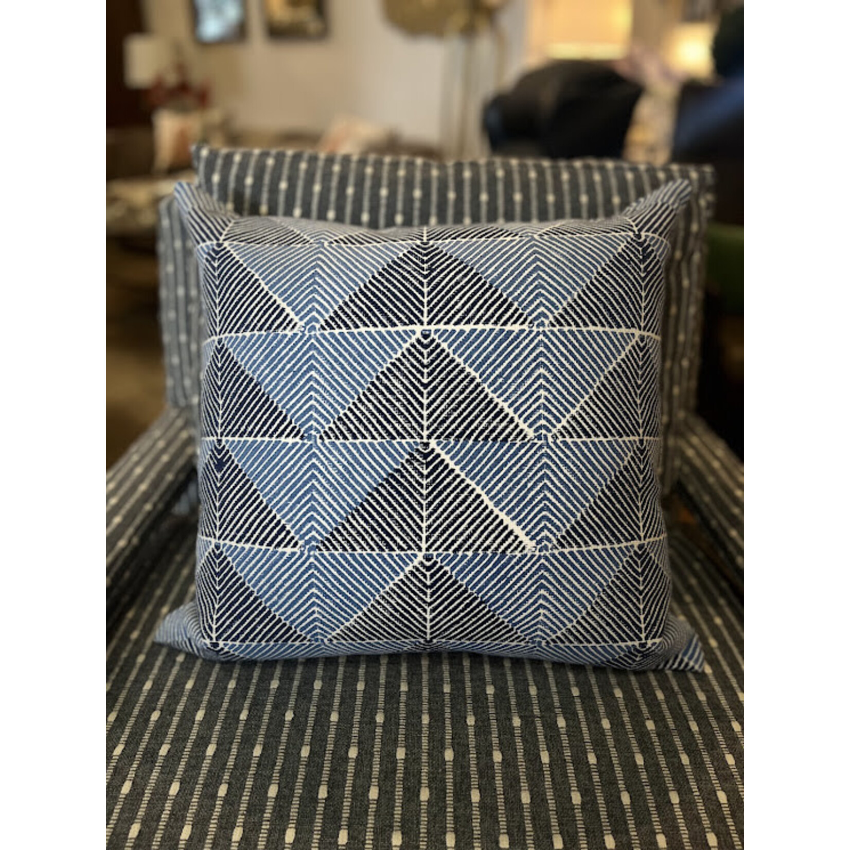 John Robshaw Textiles Peak Indigo Pillow