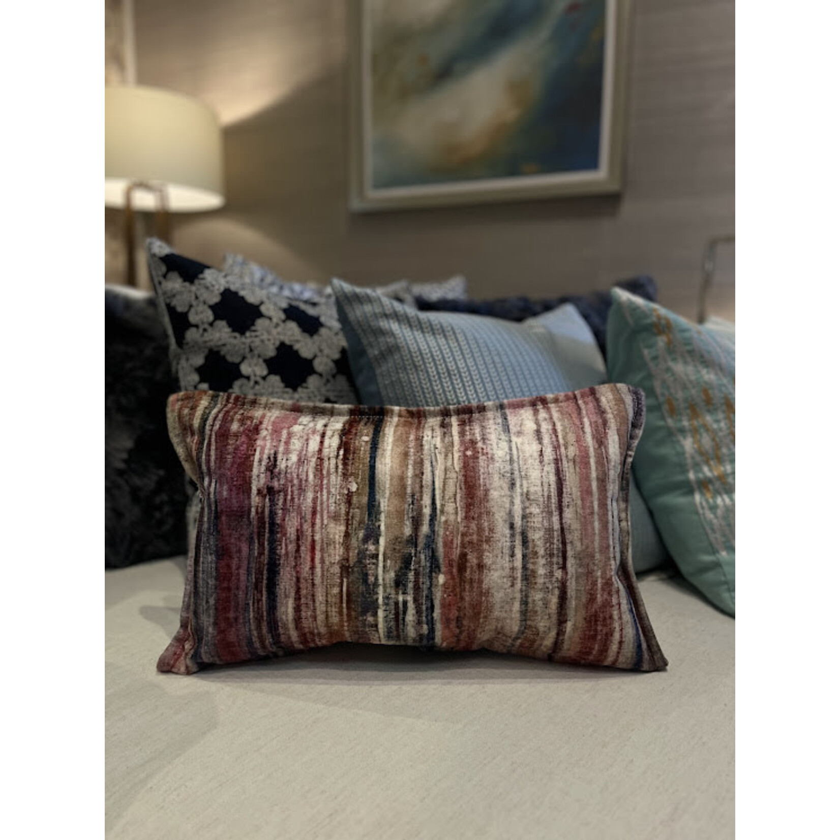 Sherrill Furniture Self Flanged Kidney Furlong Multi Color Pillow