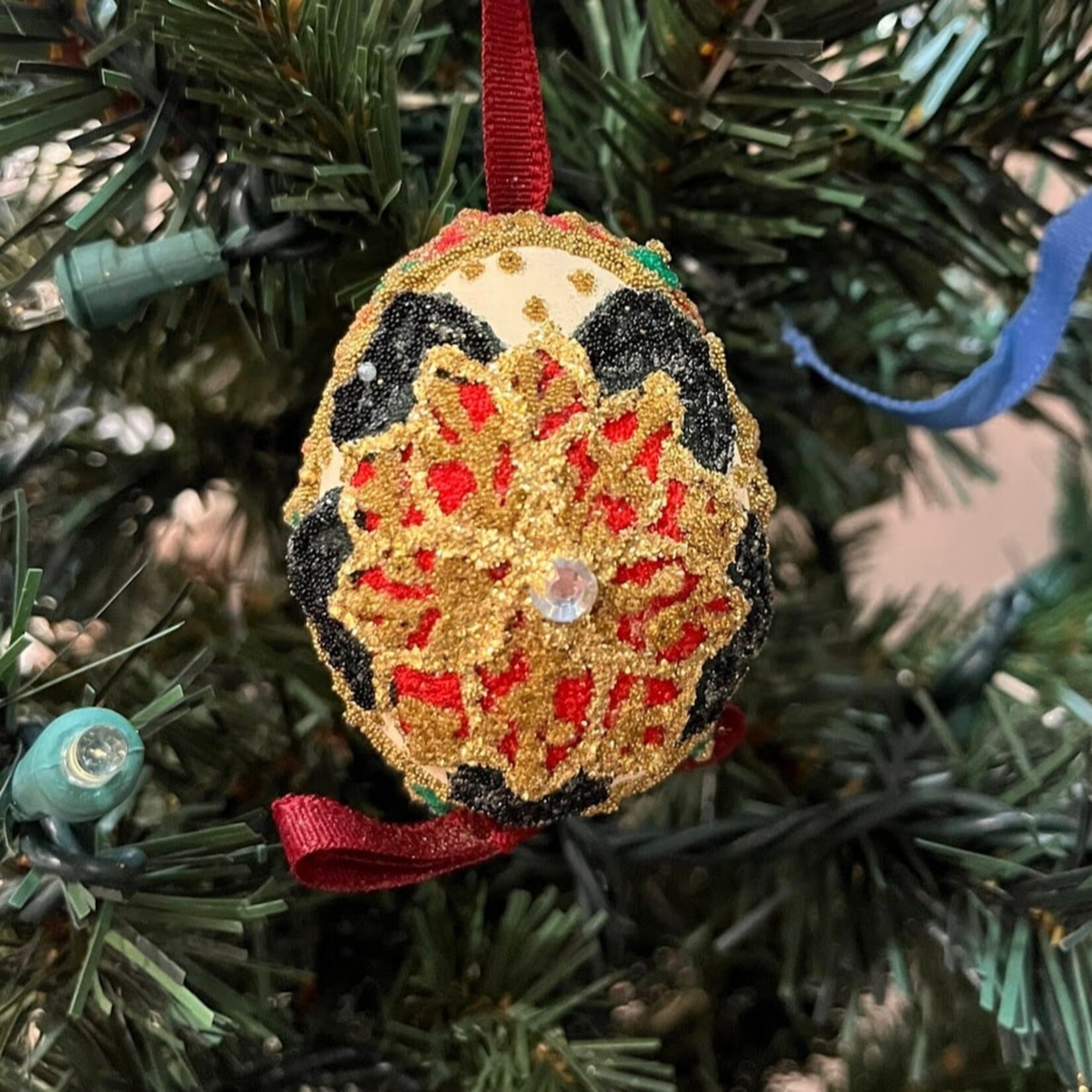 Peter's Seasons Handcrafted Poinsettia Egg Ornament