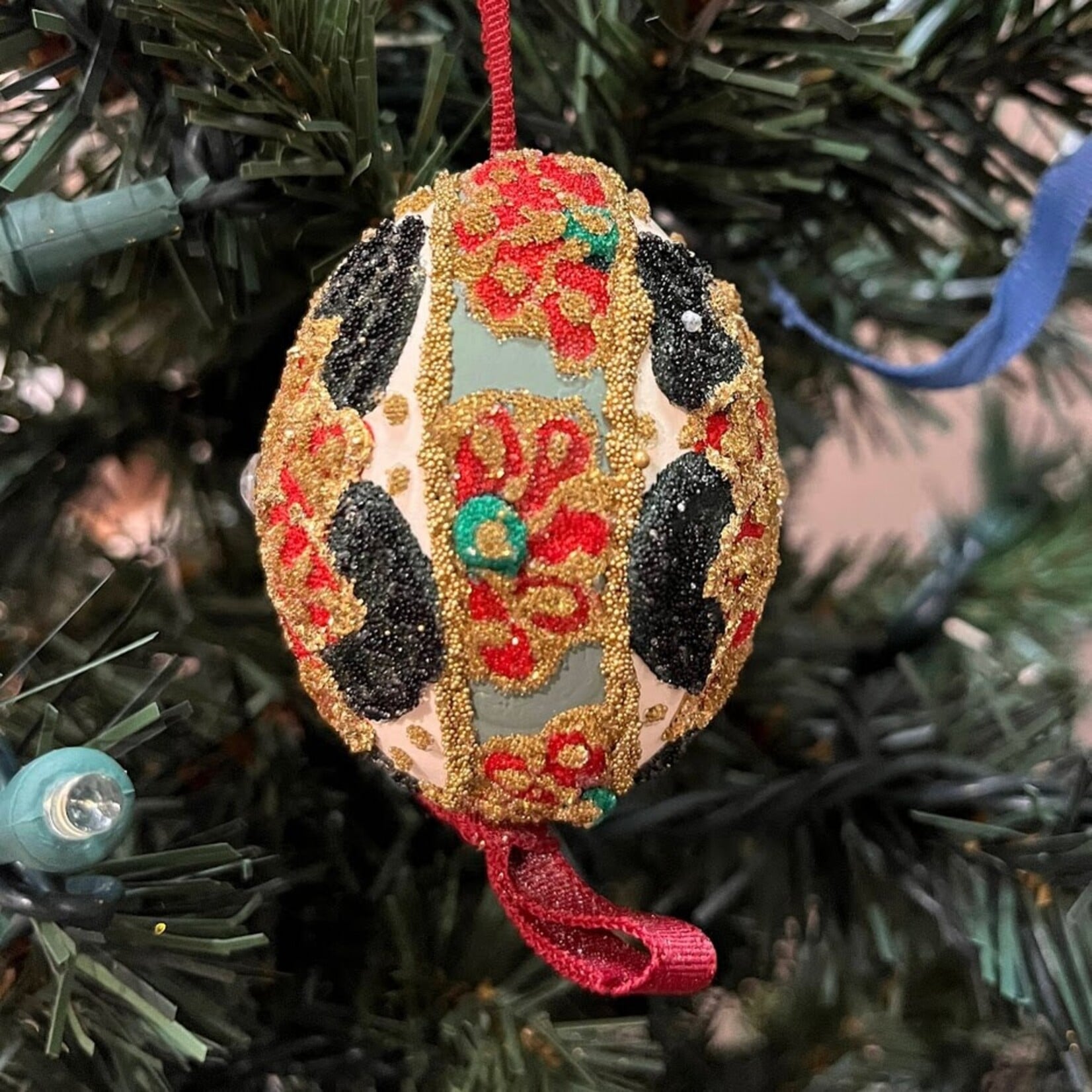 Peter's Seasons Handcrafted Poinsettia Egg Ornament