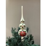 Peter's Seasons Hand Painted Poinsettia Tree Topper Finial