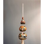 Peter's Seasons Poinsettia Bells Glass Tree Topper Finial