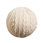 RAZ Imports Ivory Cable Knit Ball Ornament 4.5"