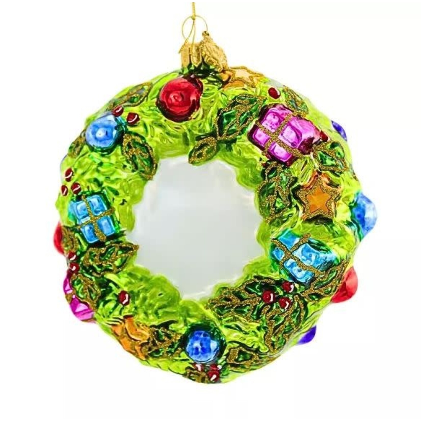 Huras Family Wreath with Christmas Cardinal Ornament
