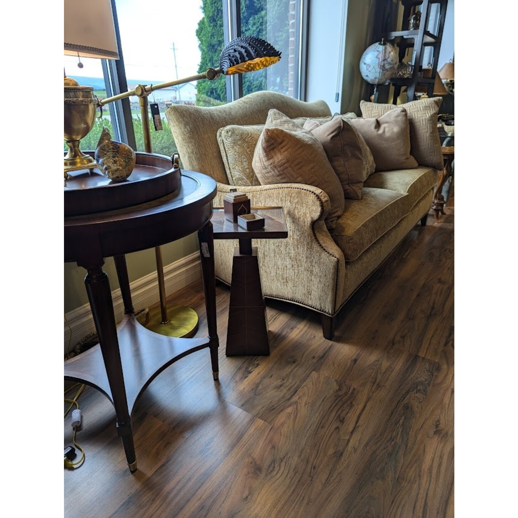 Maitland Smith Brass Floor Lamp Black Shell