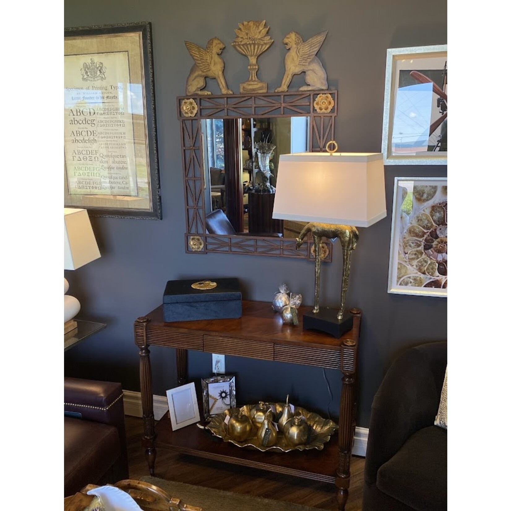 La Barge Tole Griffin Mirror