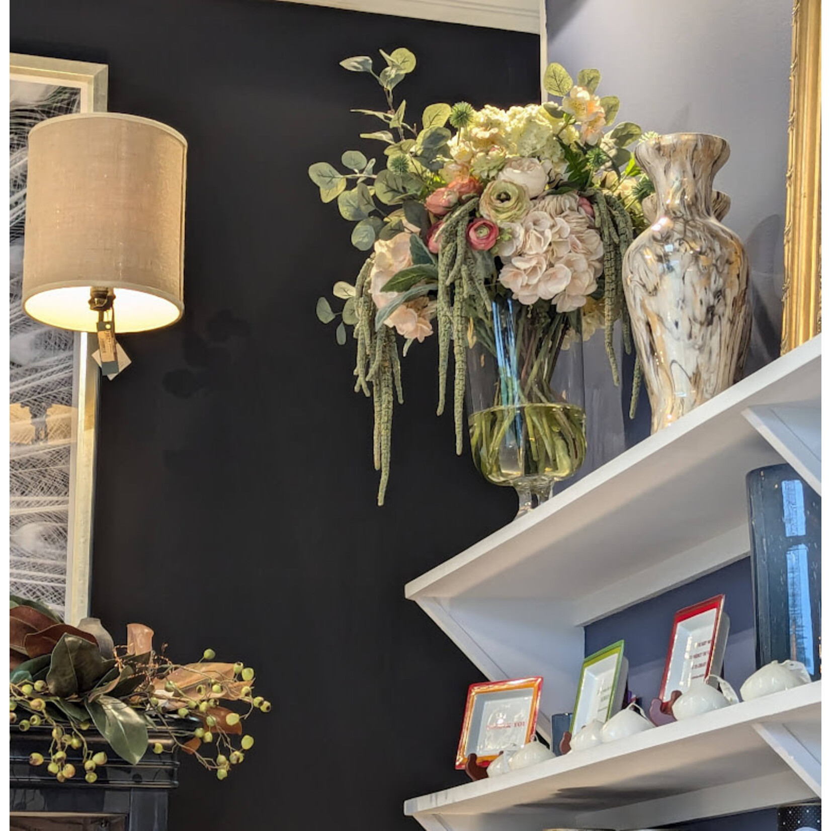 The Ivy Guild Blush Hydrangea Ranunculus Floral Arrangement