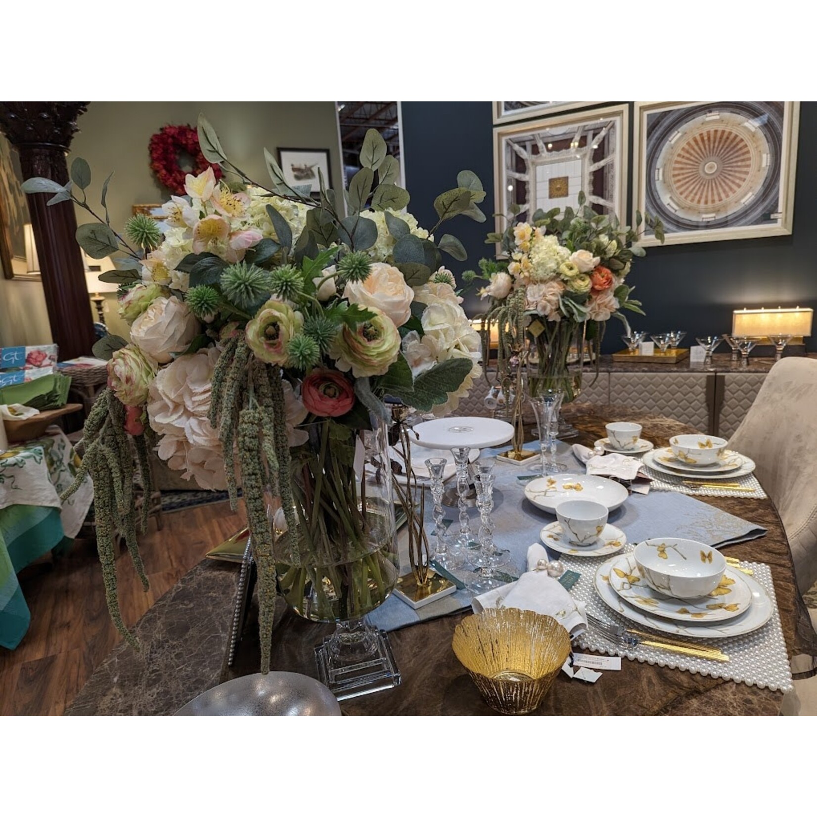 The Ivy Guild Blush Hydrangea Ranunculus Faux Arrangement