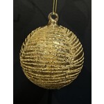 Shishi LLC Antique Gold Glitter Glass Ball Ornament