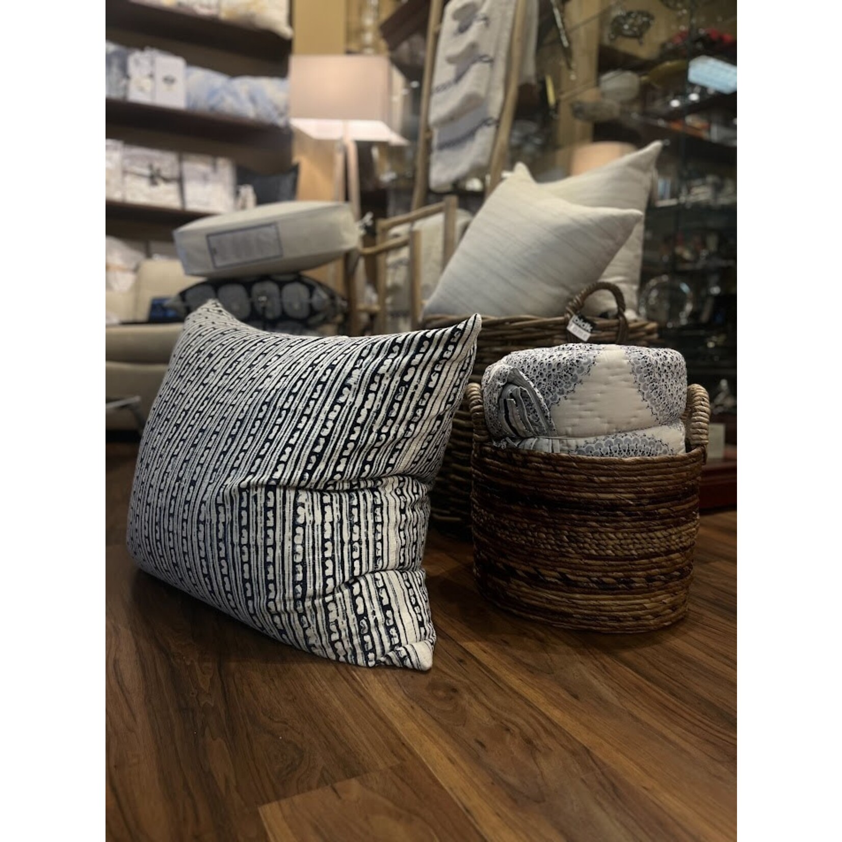 John Robshaw Textiles Ranya Lapis King Euro Pillow