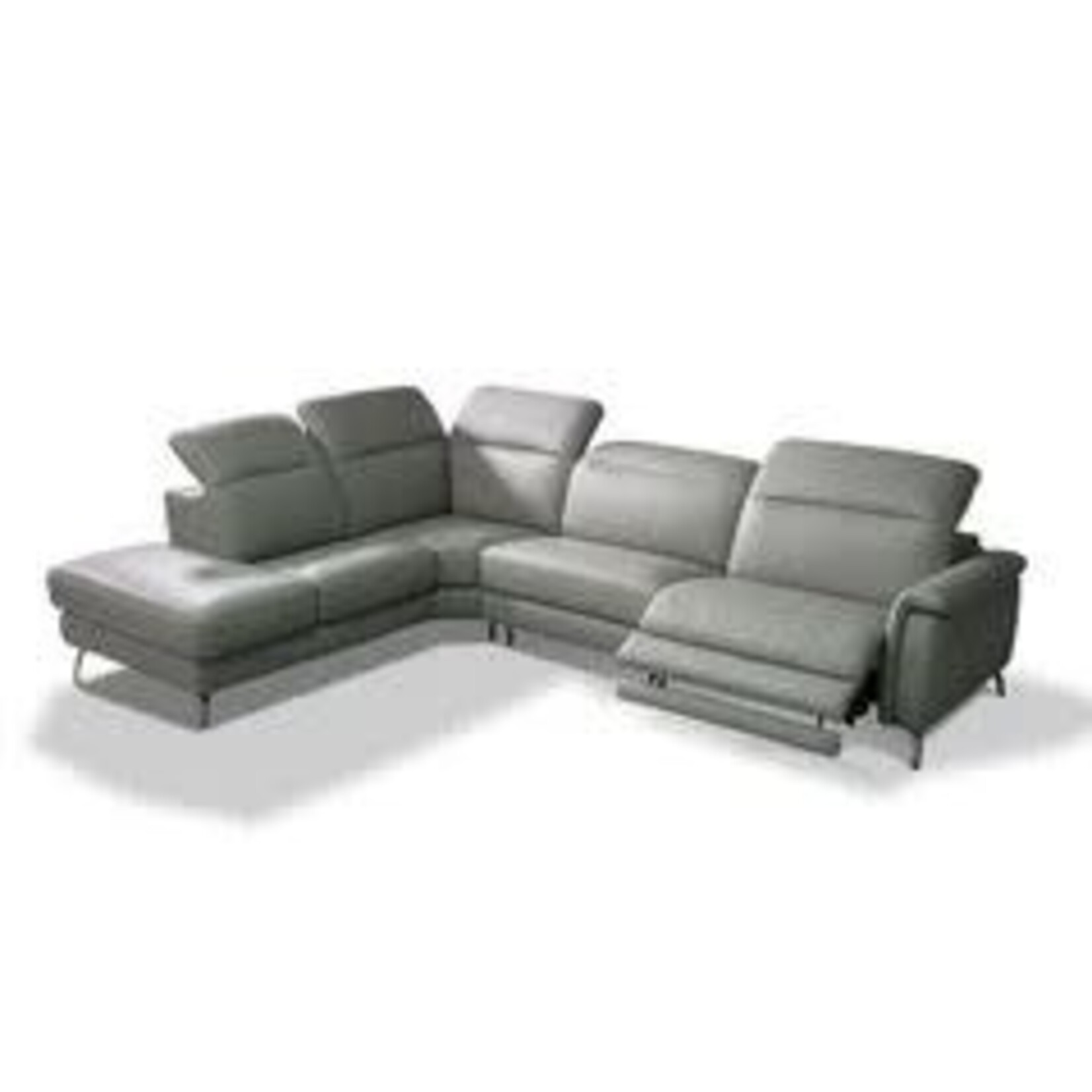 Bellini Modern Living Oxford Left Hand Motion Leather Sectional Grey