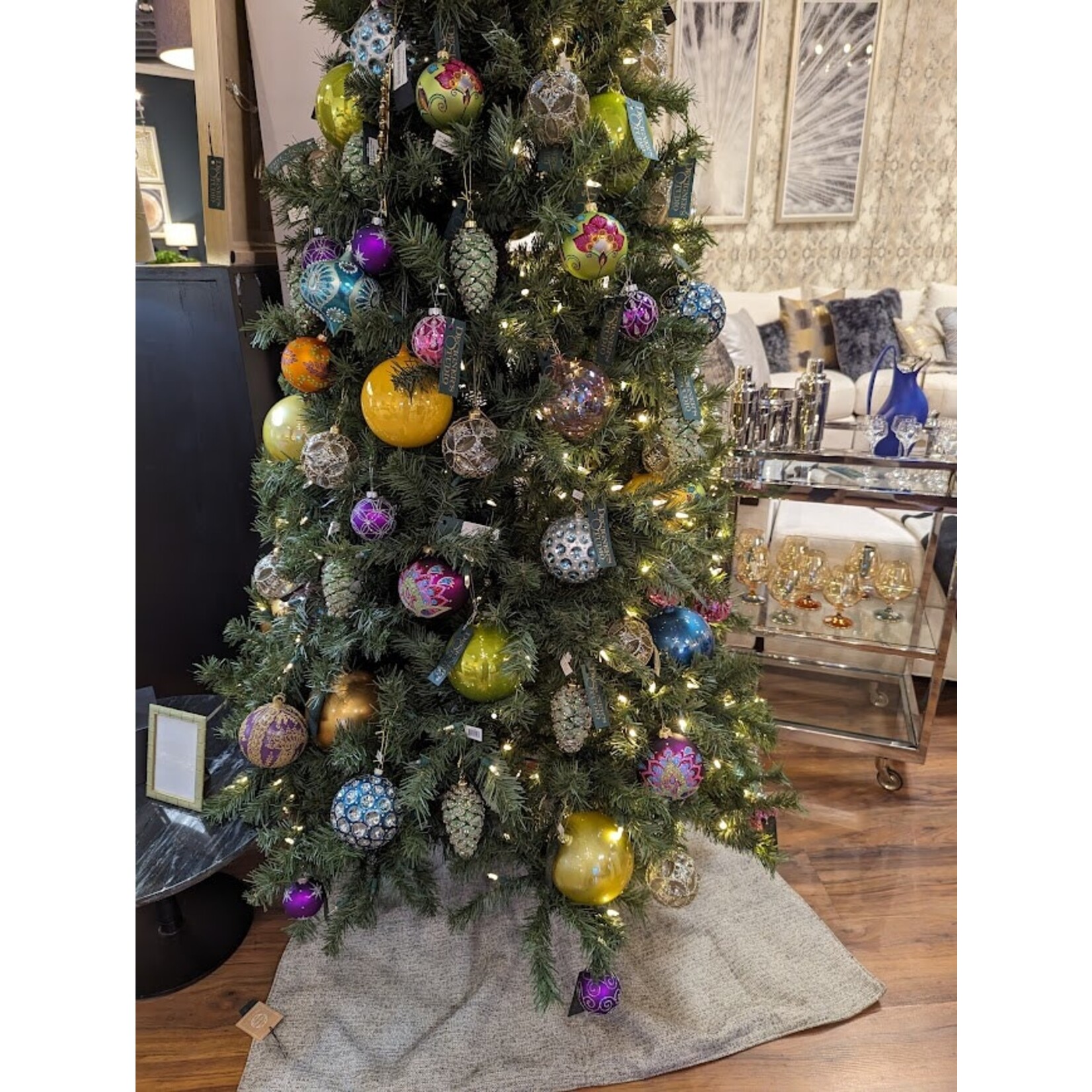 Katherine's Collection Journey Pearlized Yellow Glass Ball Ornament
