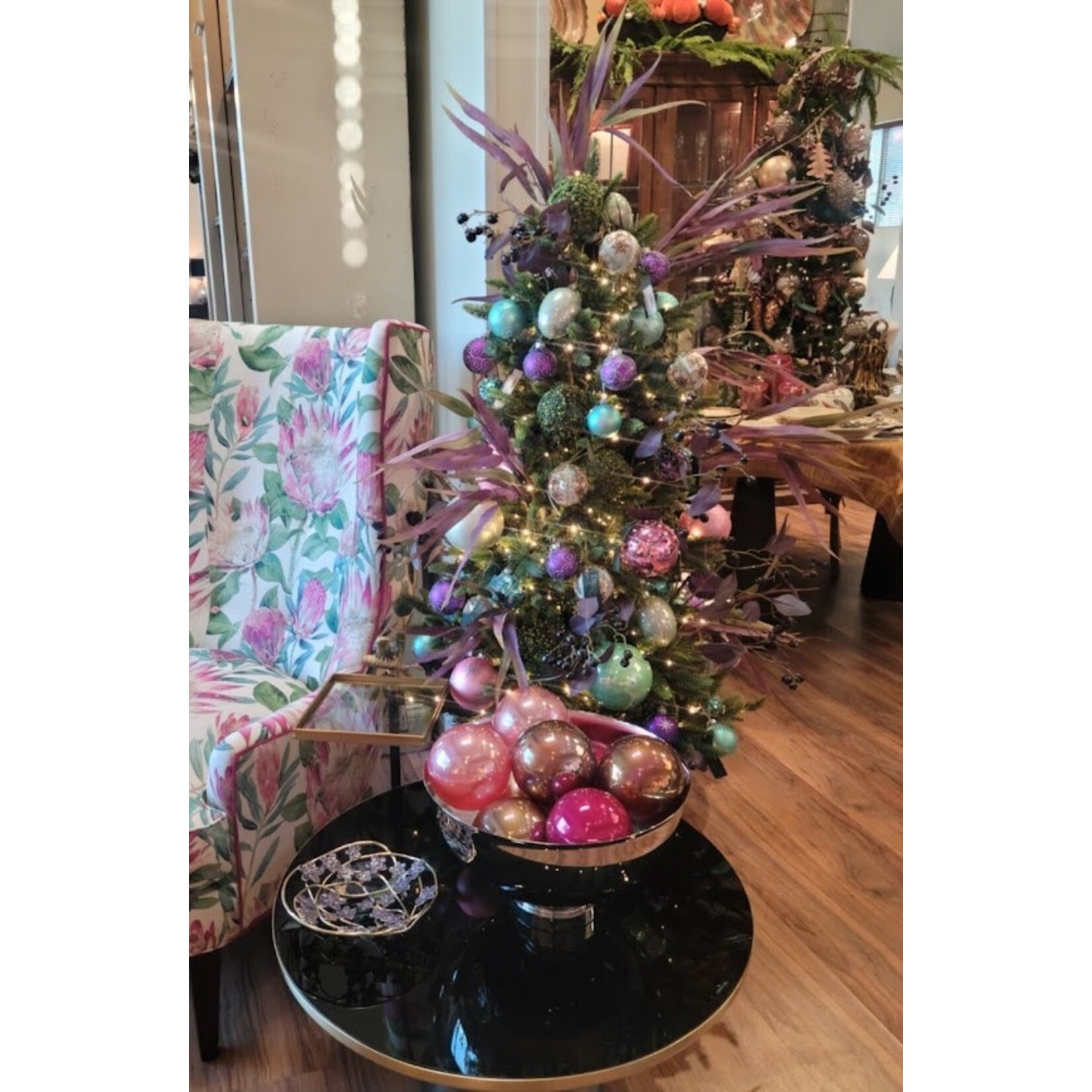 Katherine's Collection Glass Iridescent Pink Ball Ornament