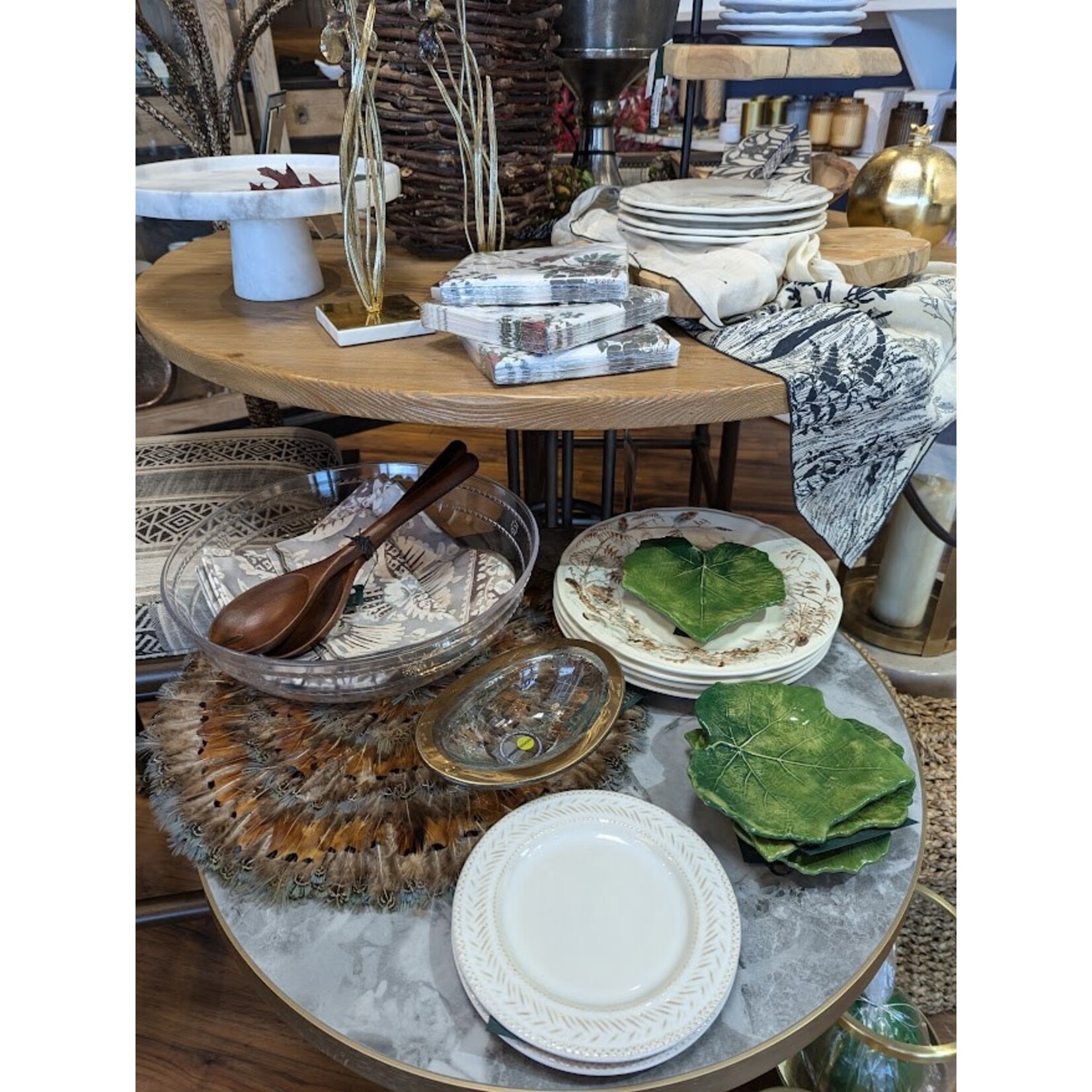 Vietri Foglia Stone Green Leaf Bread & Butter Plate