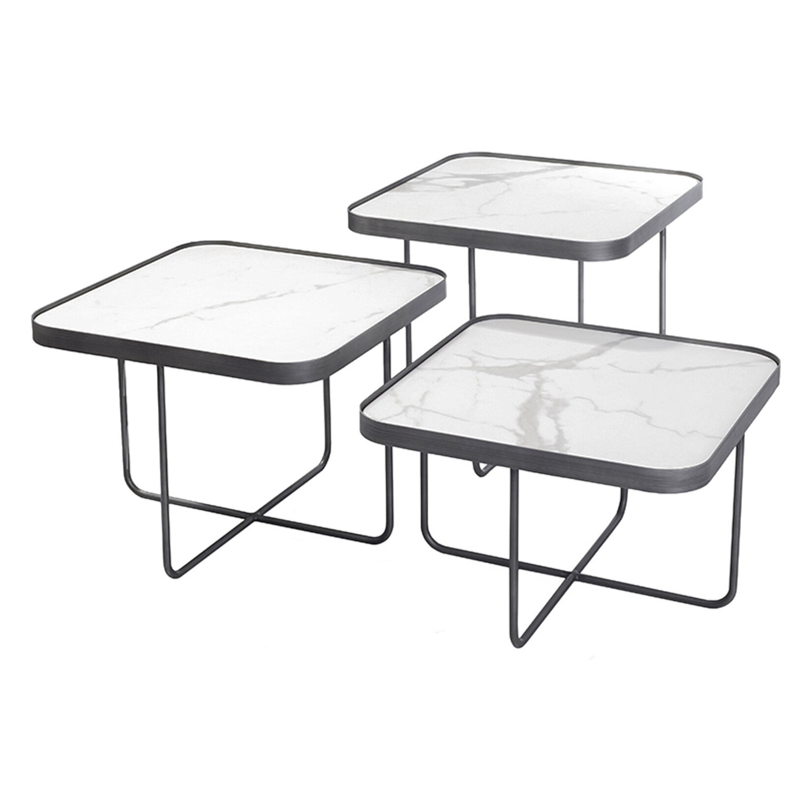 Bellini Modern Living Anna Cocktail Table with White Calcatta Top