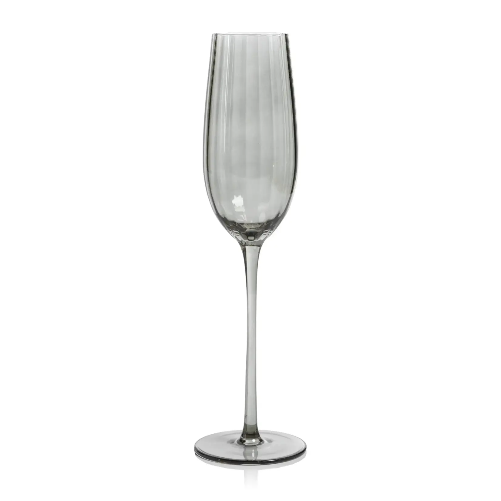 Zodax Madeleine Optic Glassware Smoke Champagne Flute