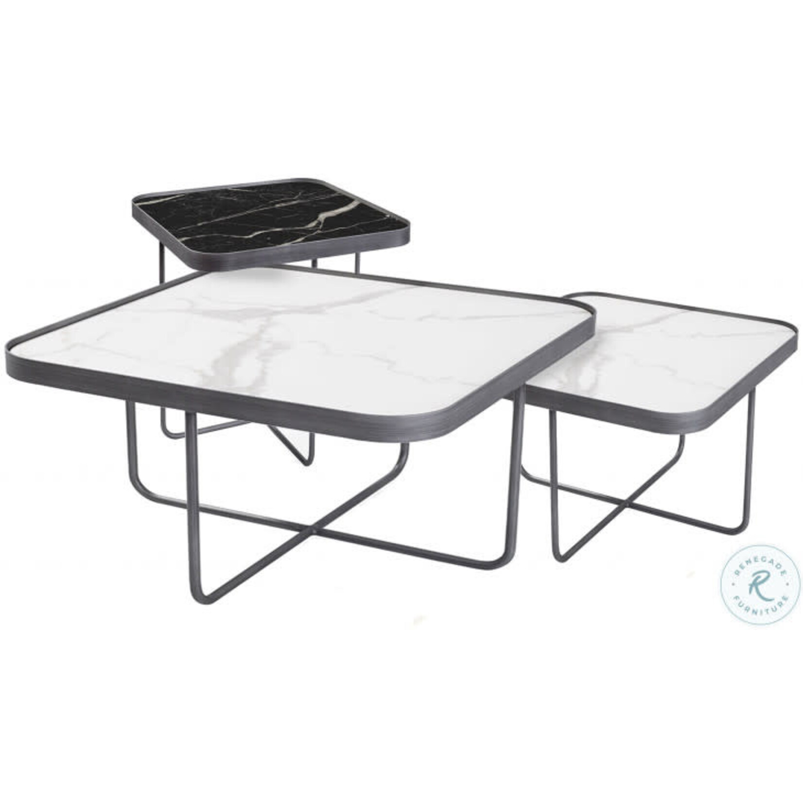 Bellini Modern Living Anna Cocktail Table with White Calcatta Top