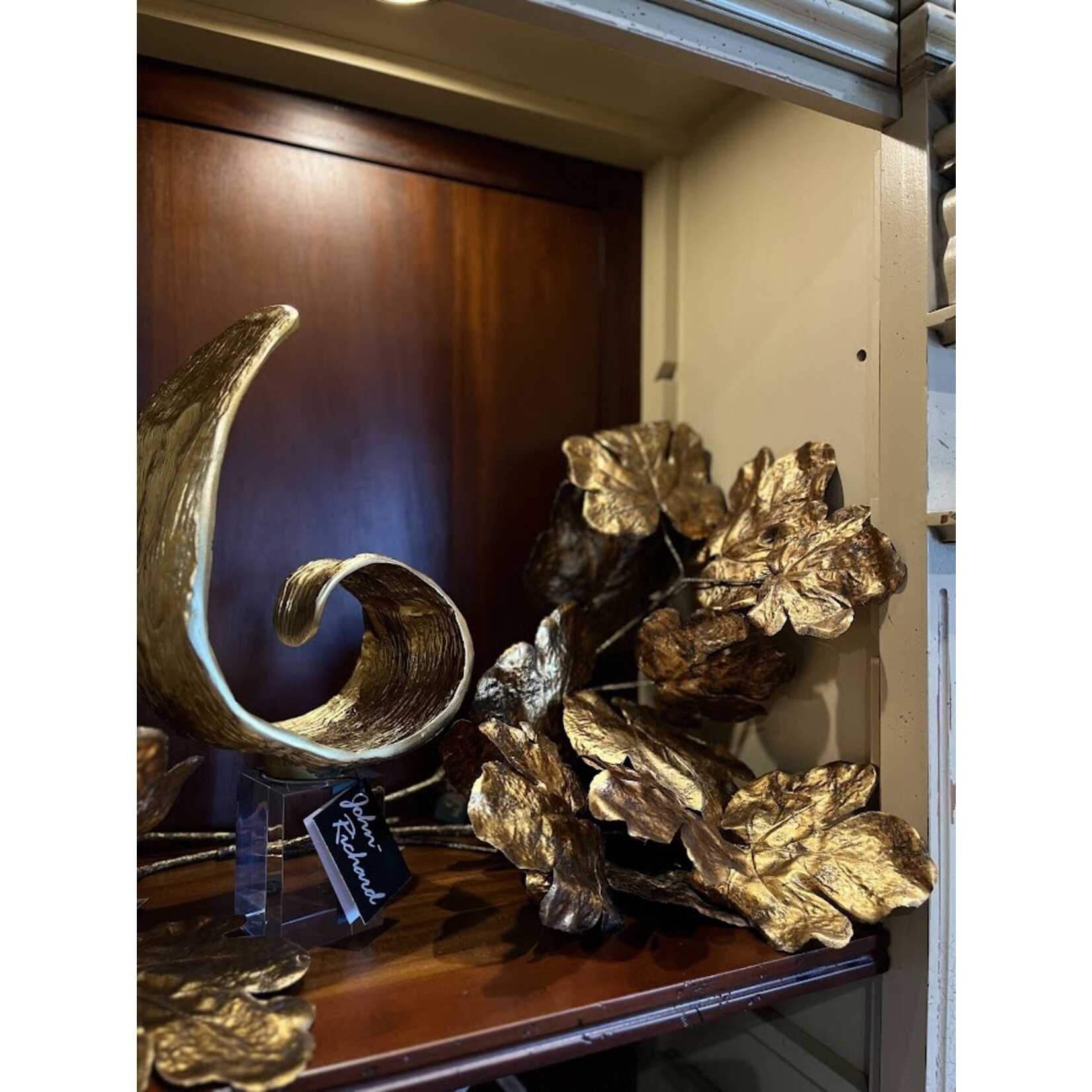 Winward Floral & Seasonal Decor Gold Grape Leaf Branch 26''