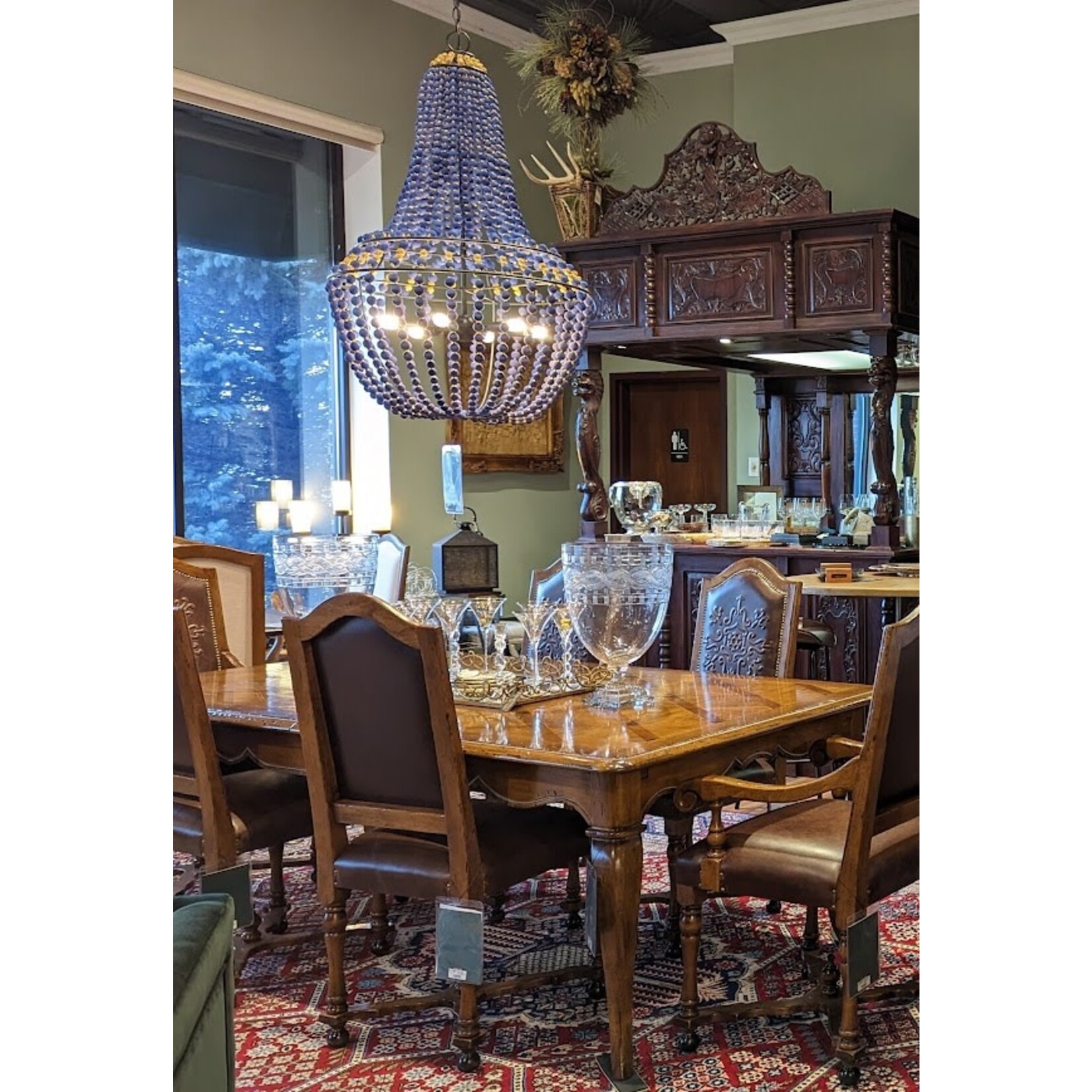 Currey & Company Penelope Chandelier Cobalt Blue
