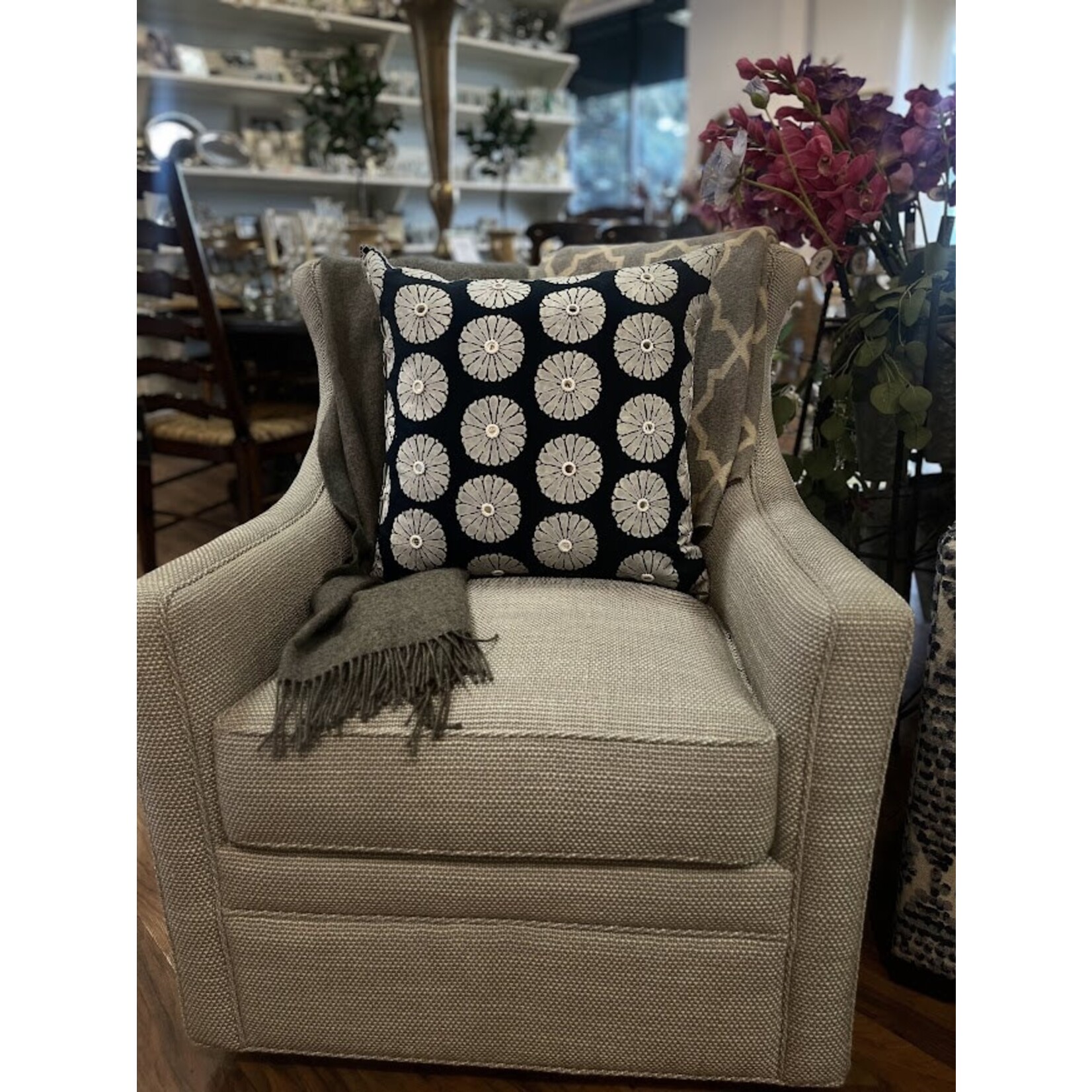 Jessica Charles Delta Swivel Rocker Chair Hoover Flint