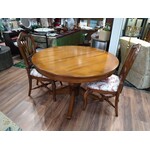 French Heritage Dining Pedestal Table with Leaf