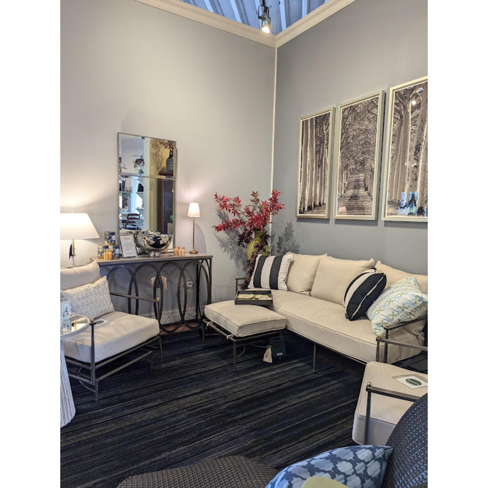 Summer Classics Ella Aluminum Console Table Slate Grey Dove Grey