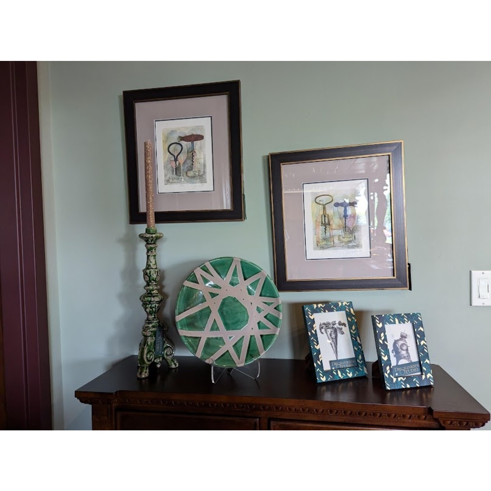 David Michael Candlestick 19" Pompei Green
