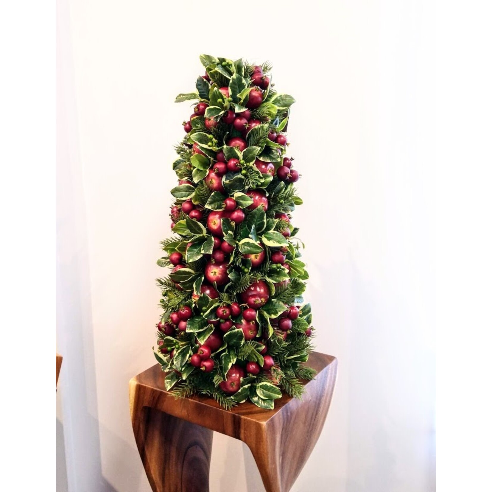 Winward Floral & Seasonal Decor Apple & Berry Holiday Cone Centerpiece