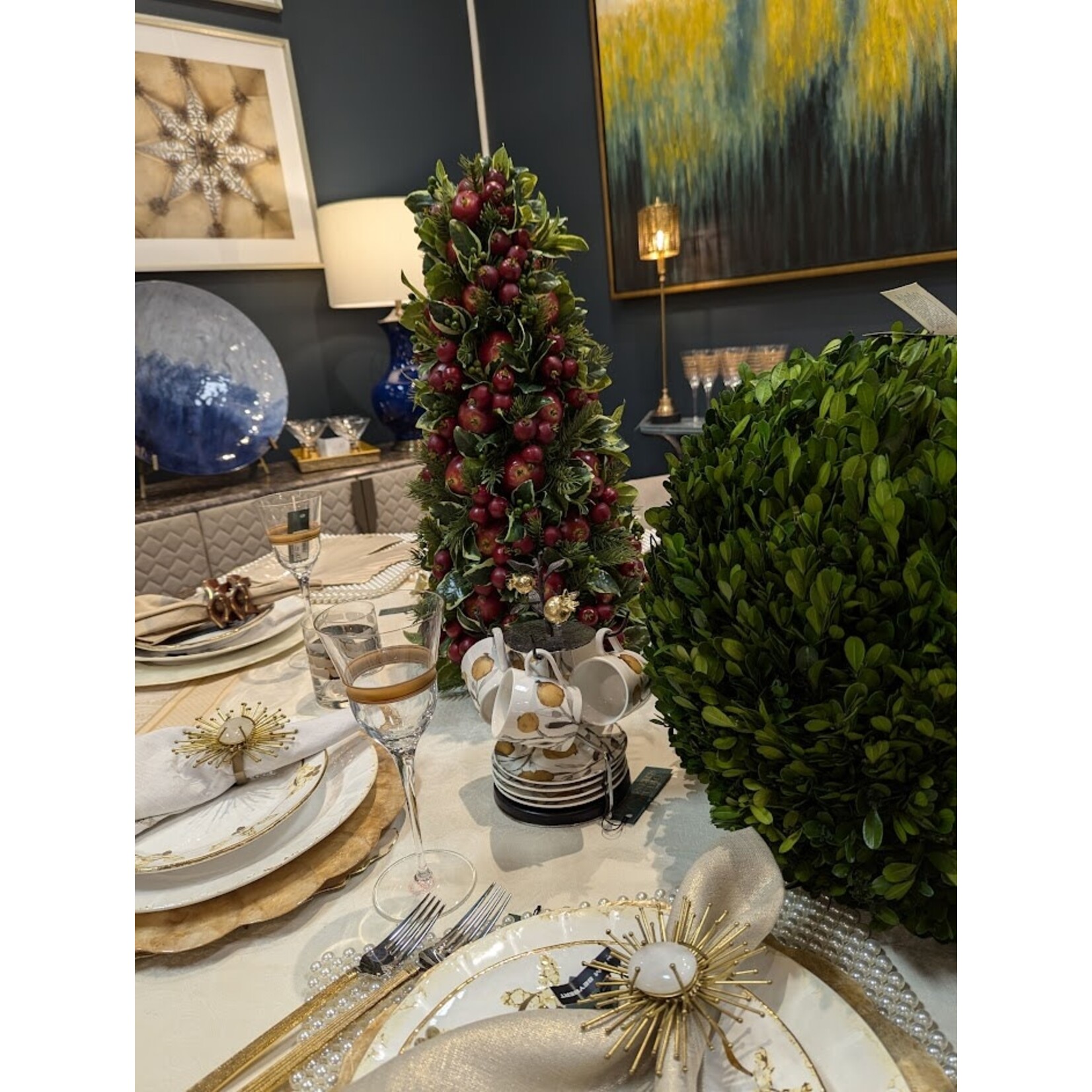 Winward Floral & Seasonal Decor Apple & Berry Cone Centerpiece