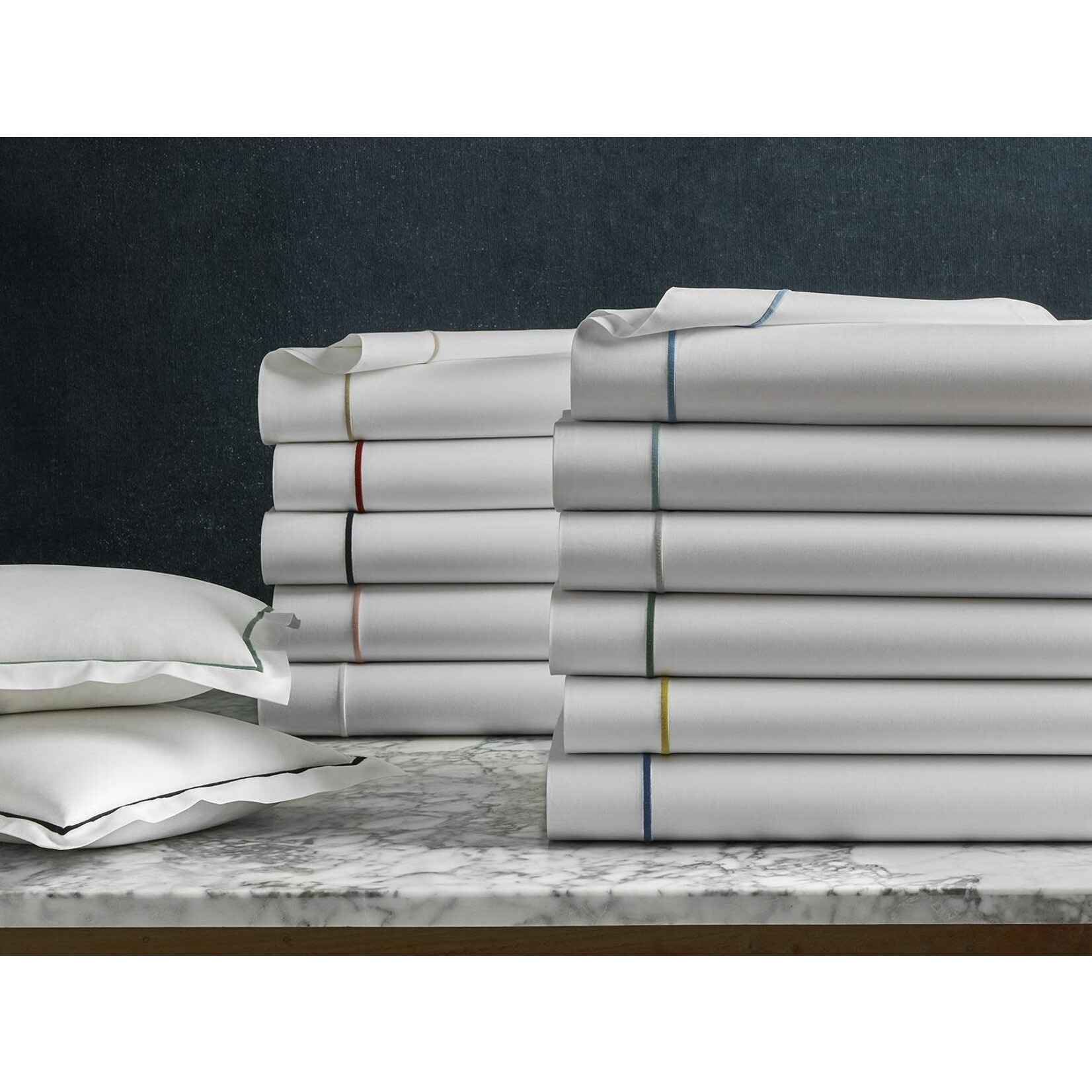 Matouk Bergamo King Pillowcase Pair - Blue