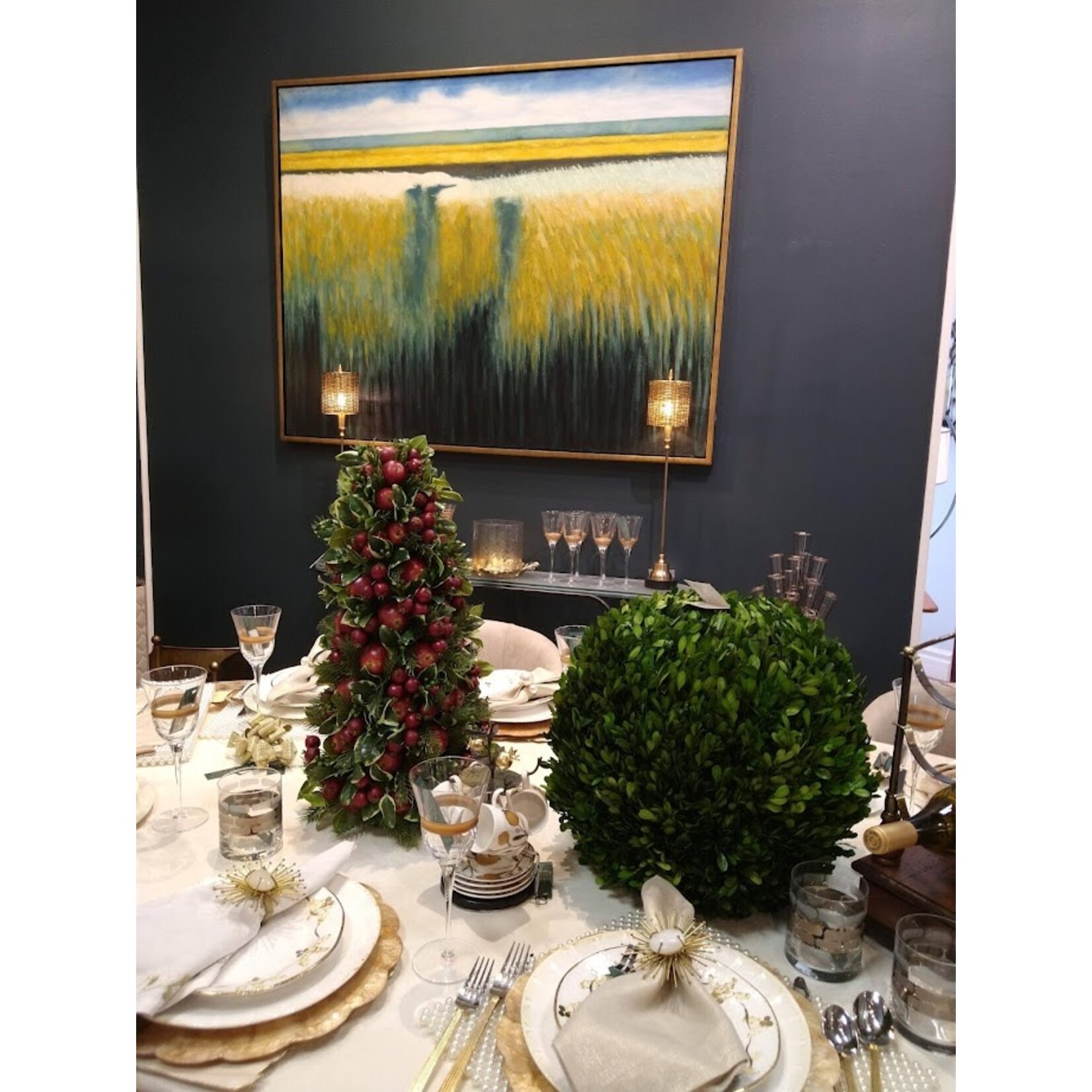 Winward Home Apple & Berry Holiday Cone Centerpiece