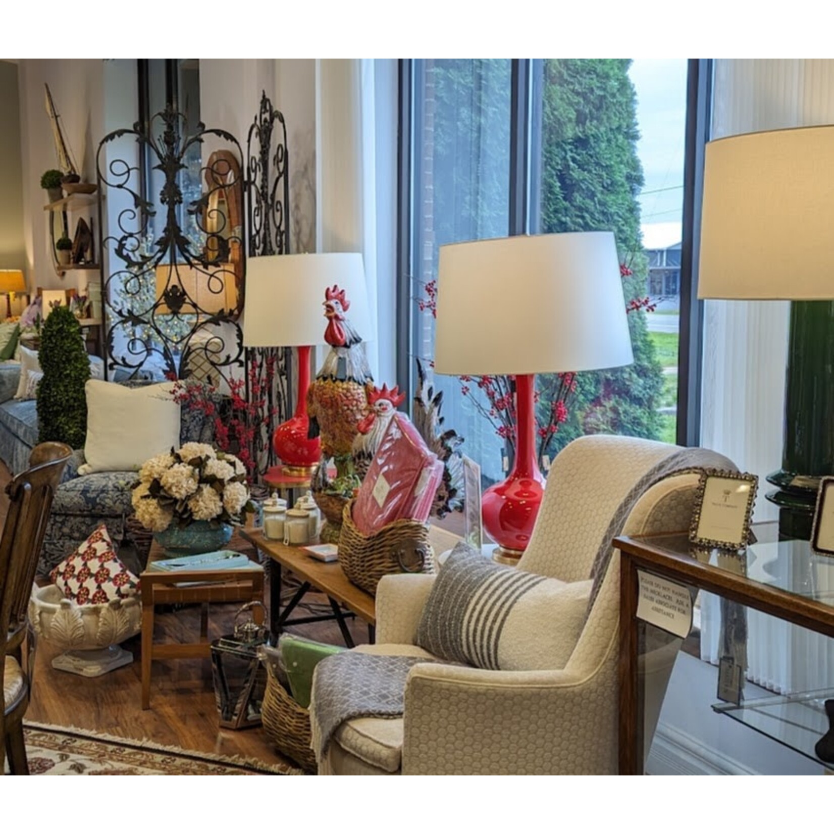 Visual Comfort Coy Large Table Lamp in Cinnabar