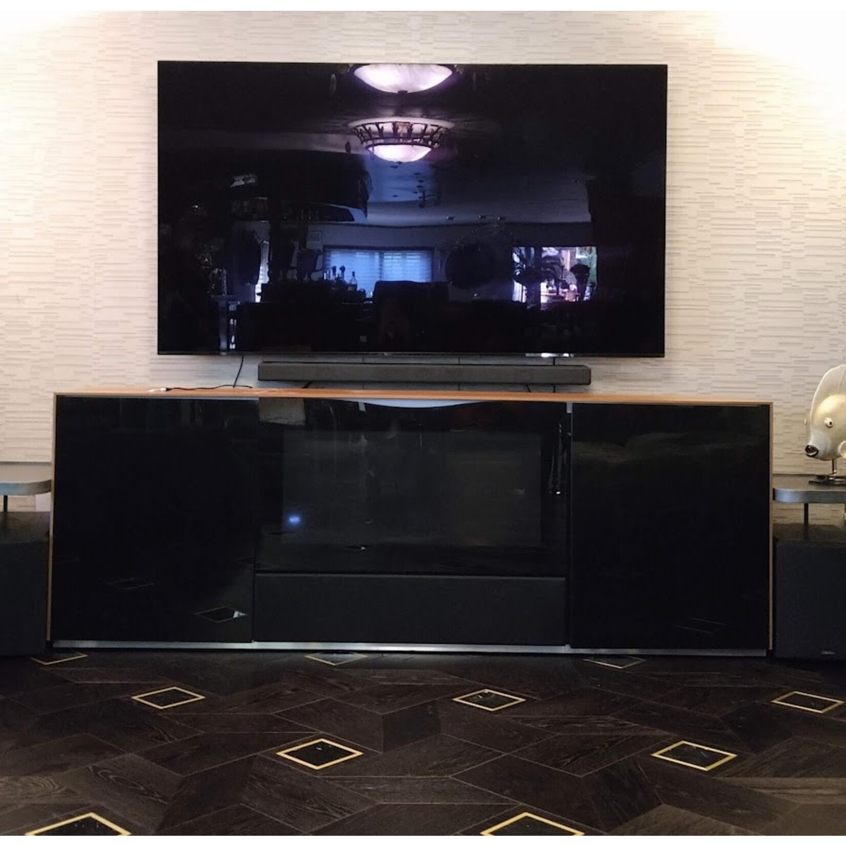 Bellini Modern Living Enrico TV Stand Black and Walnut