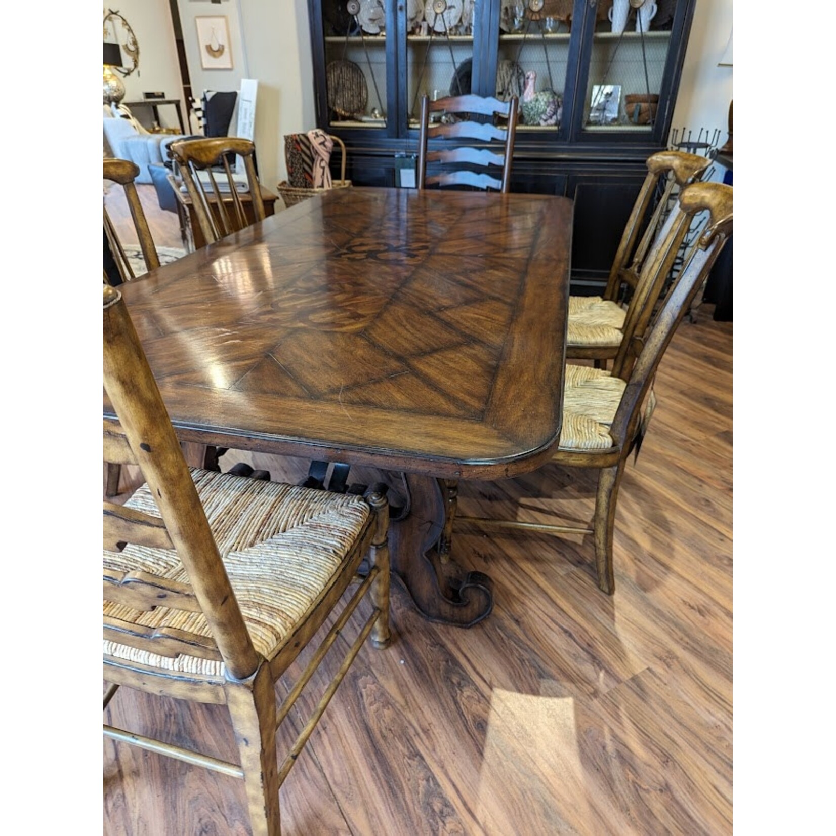 Maitland Smith Ladderback Chair with Rush Seat