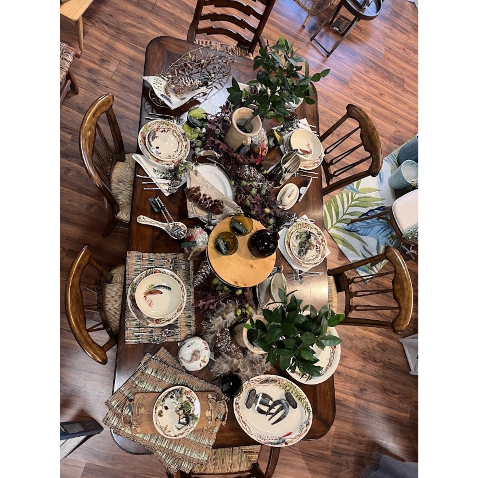 Juliska Forest Walk Autumn Leaf Ceramic Cocktail Plate Set of 4