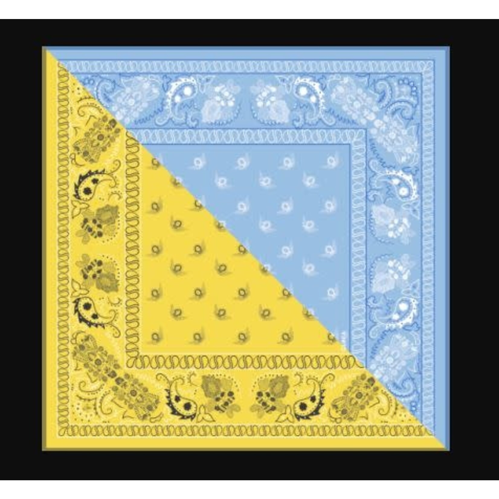 Gunia Project Silk Bandana Scarf Yellow Blue