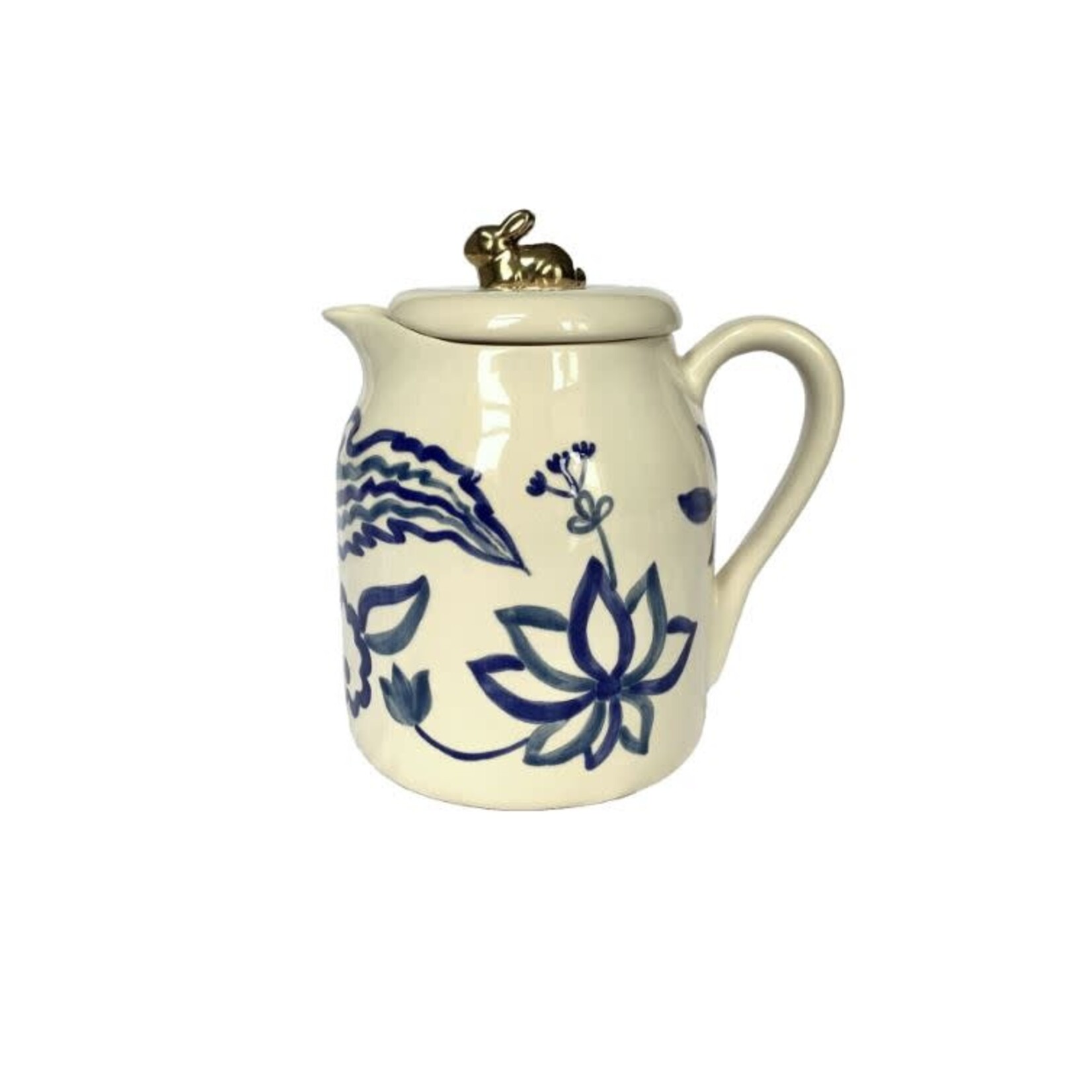 Gunia Project Semiporcelain Floral Indigo Ewer Jug