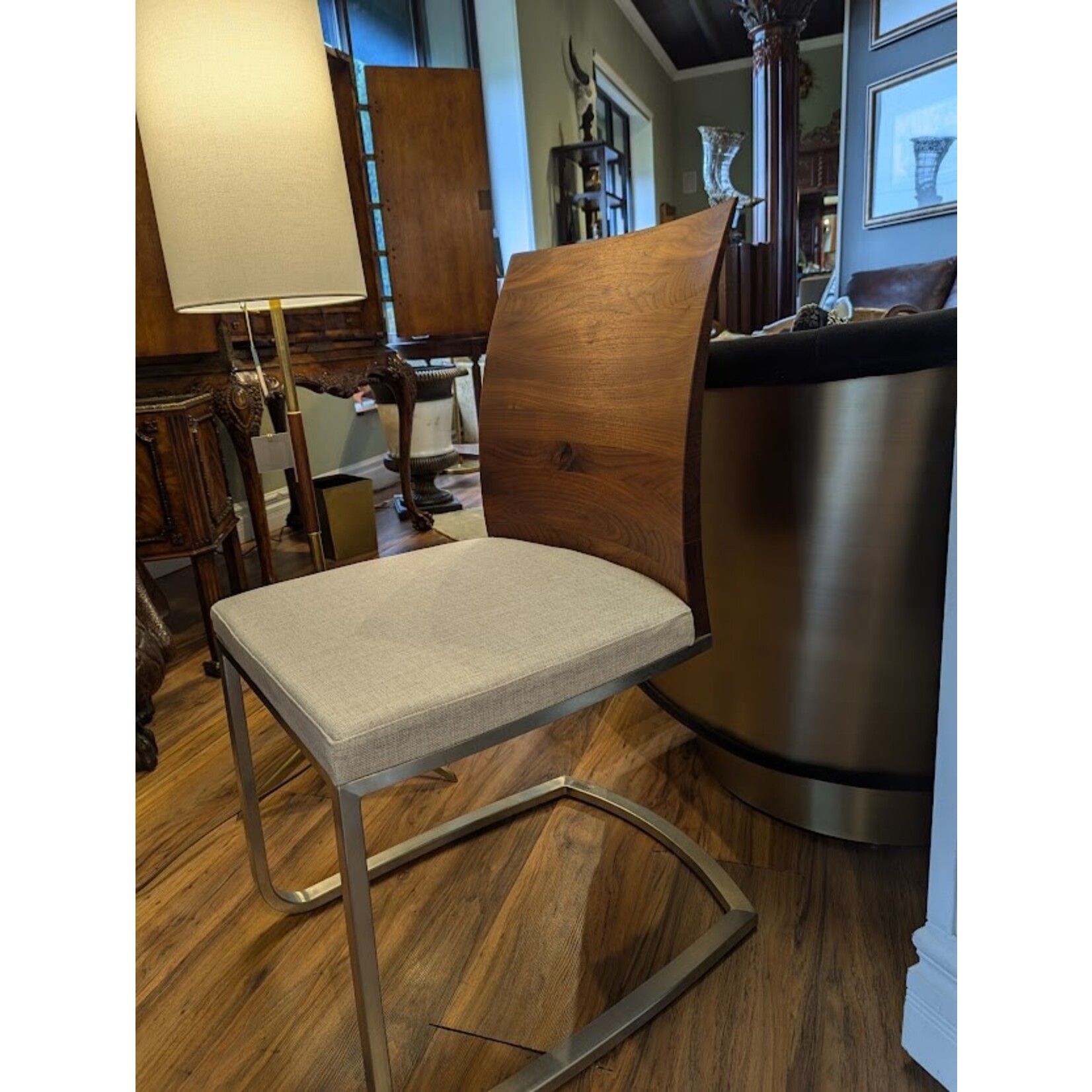 etuHOME Walnut Parson Linen Chair