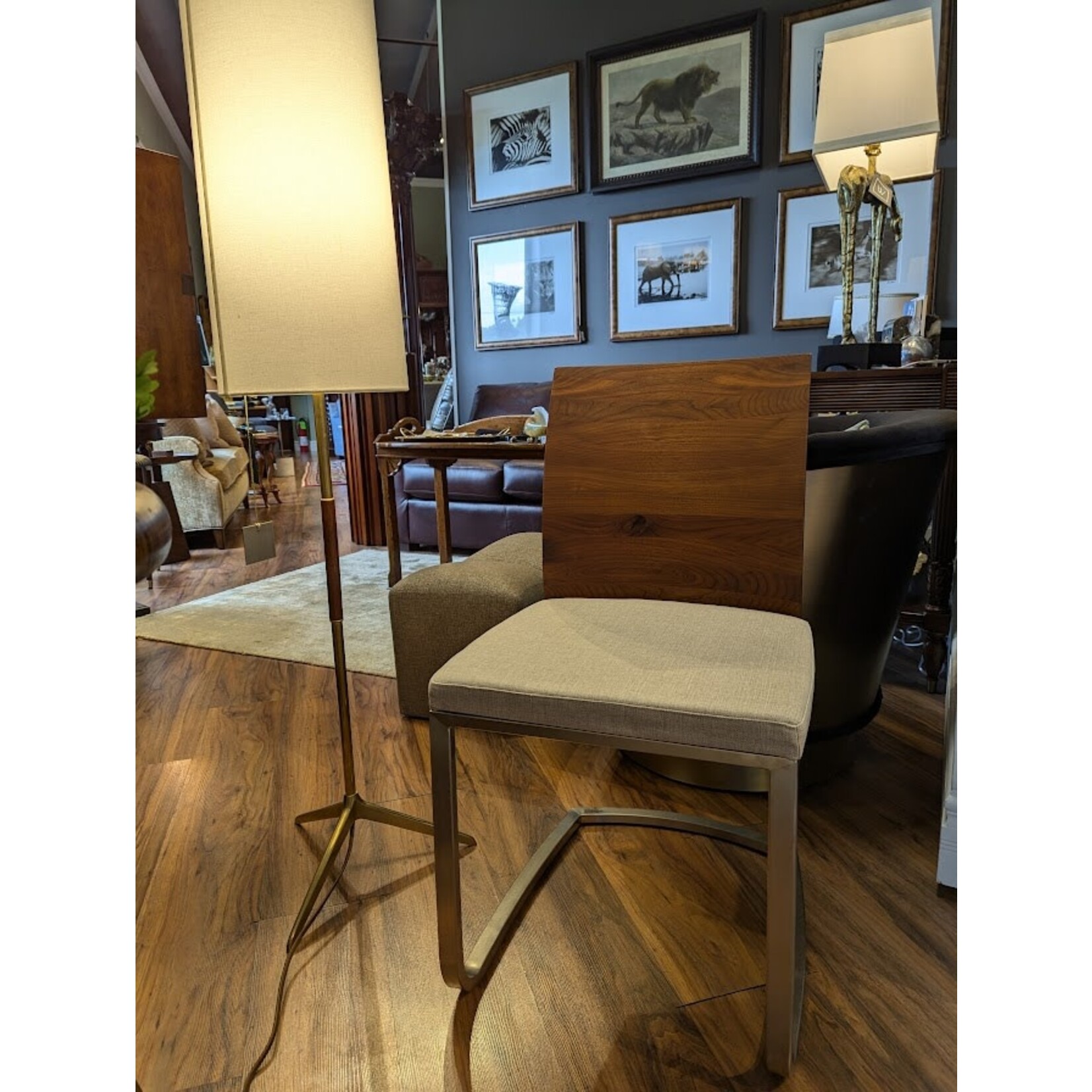 etuHOME Walnut Parson Linen Chair