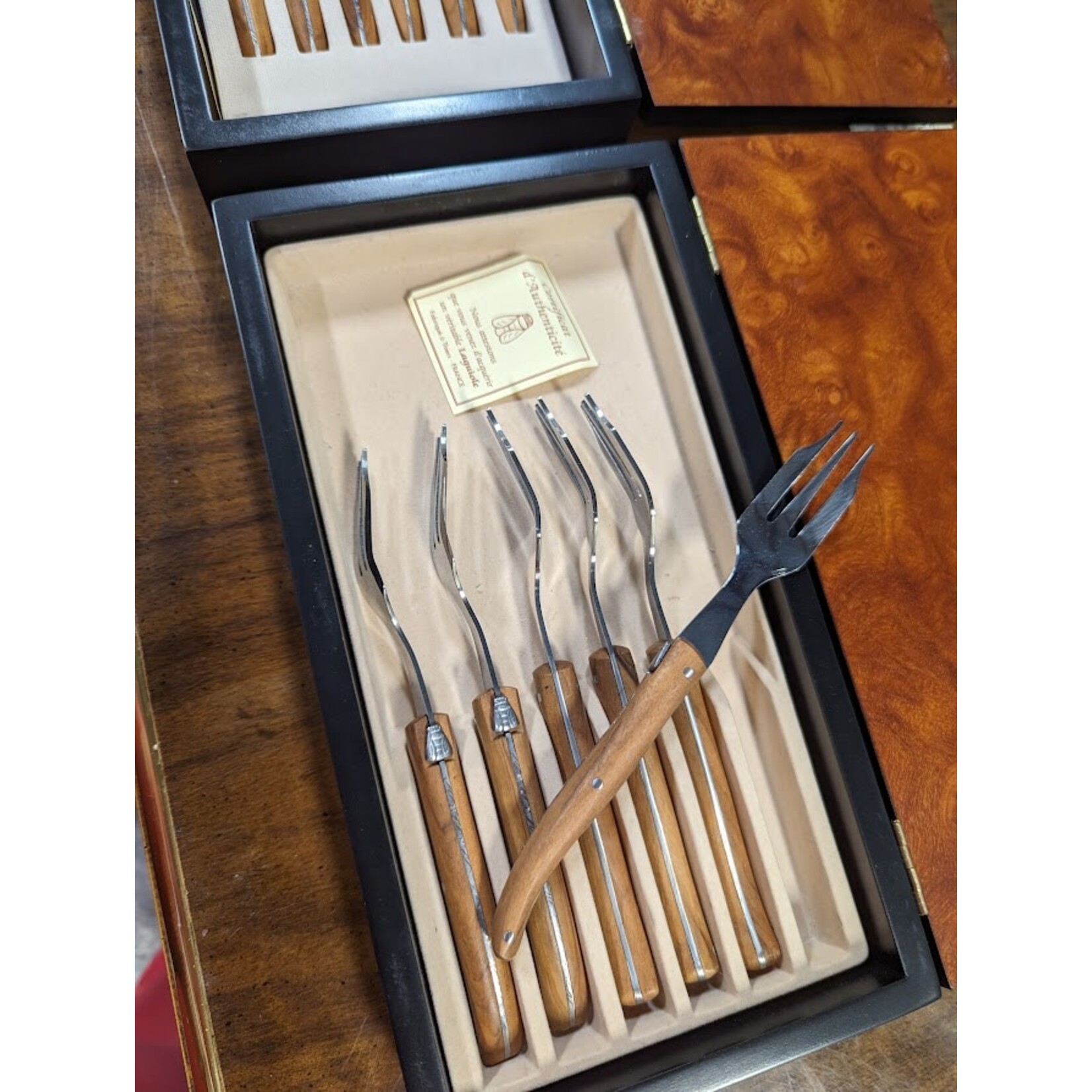 Kiss That Frog Olivewood Cake Forks Set of 6