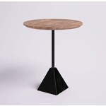 Bidk Home Wood Iron Stone Side Table