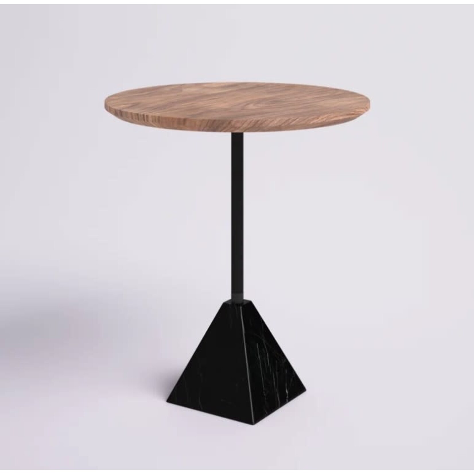 Bidk Home Wood Iron Stone Side Table