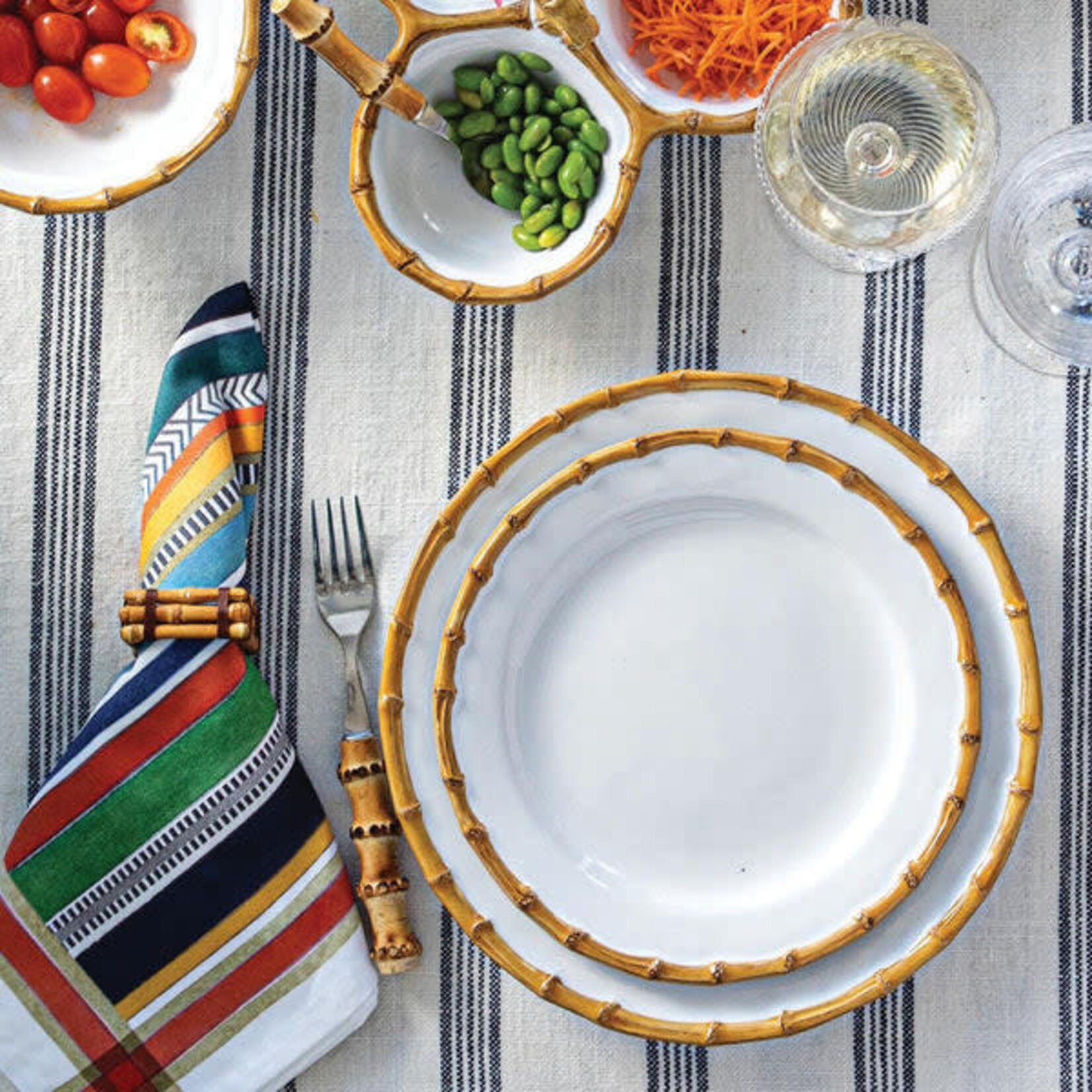 Juliska Basque Multicolored Stripe Cotton Napkin