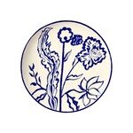 Gunia Project Semiporcelain Hand Painted Floral Indigo Plate 12.5"