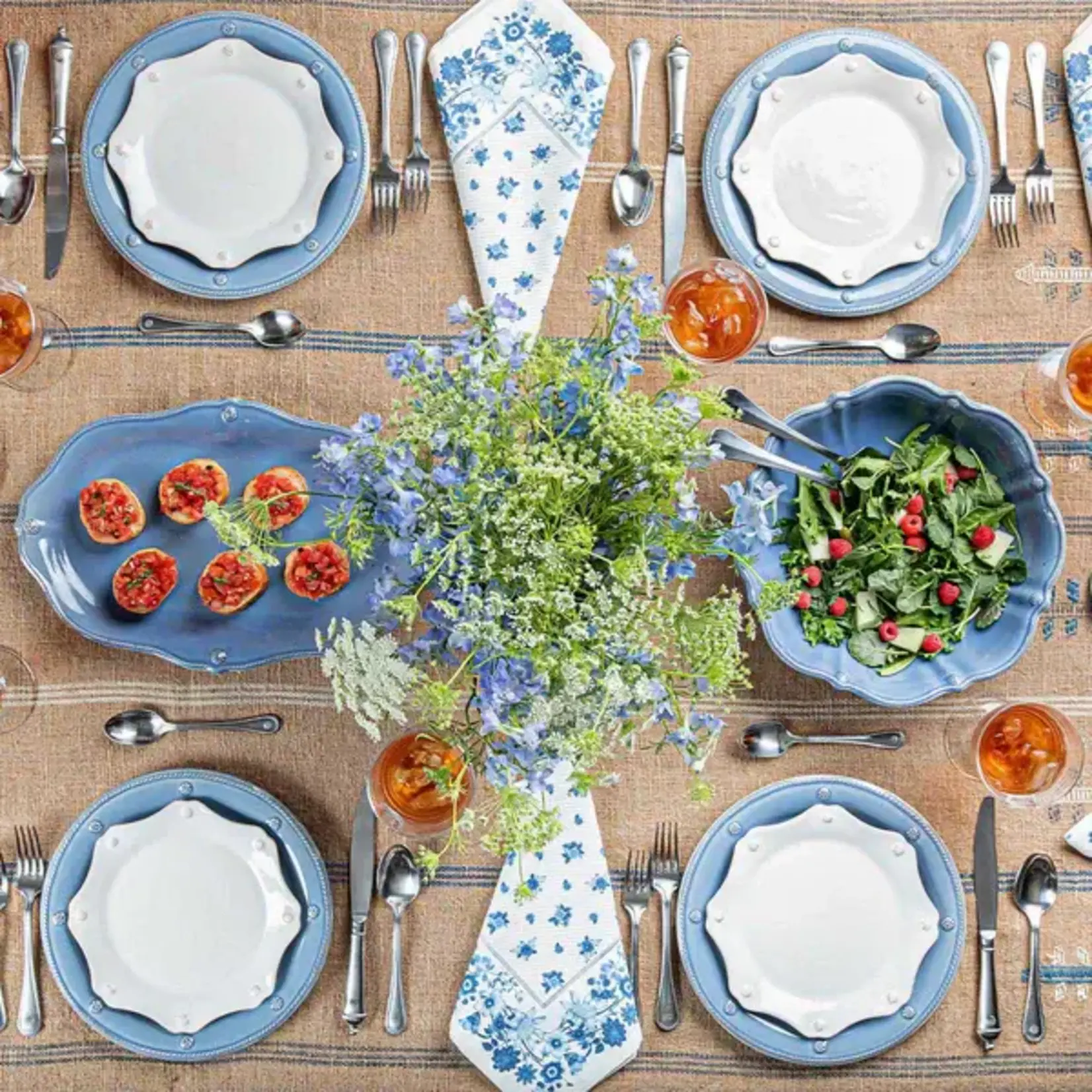 Juliska Berry & Thread  Scalloped Dessert Salad Plate Chambray Blue