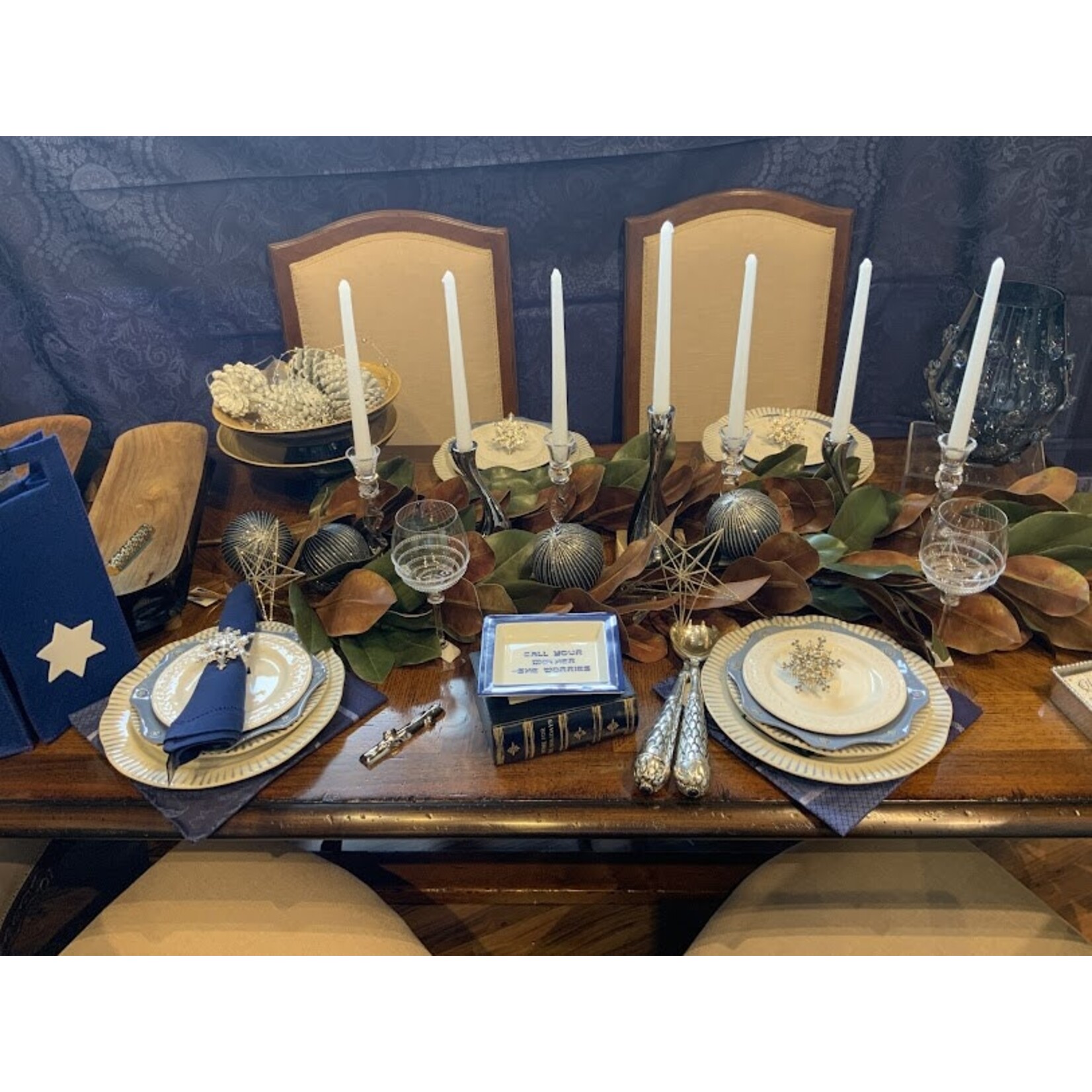 Juliska Sitio Stripe Indigo Dinner Plate