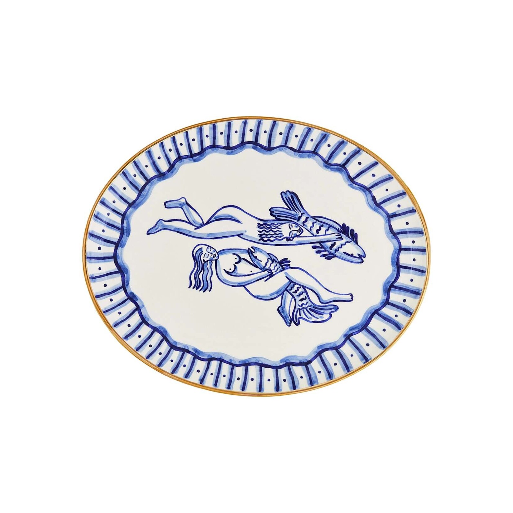 Gunia Project Ceramic Oval Plate with Sirens