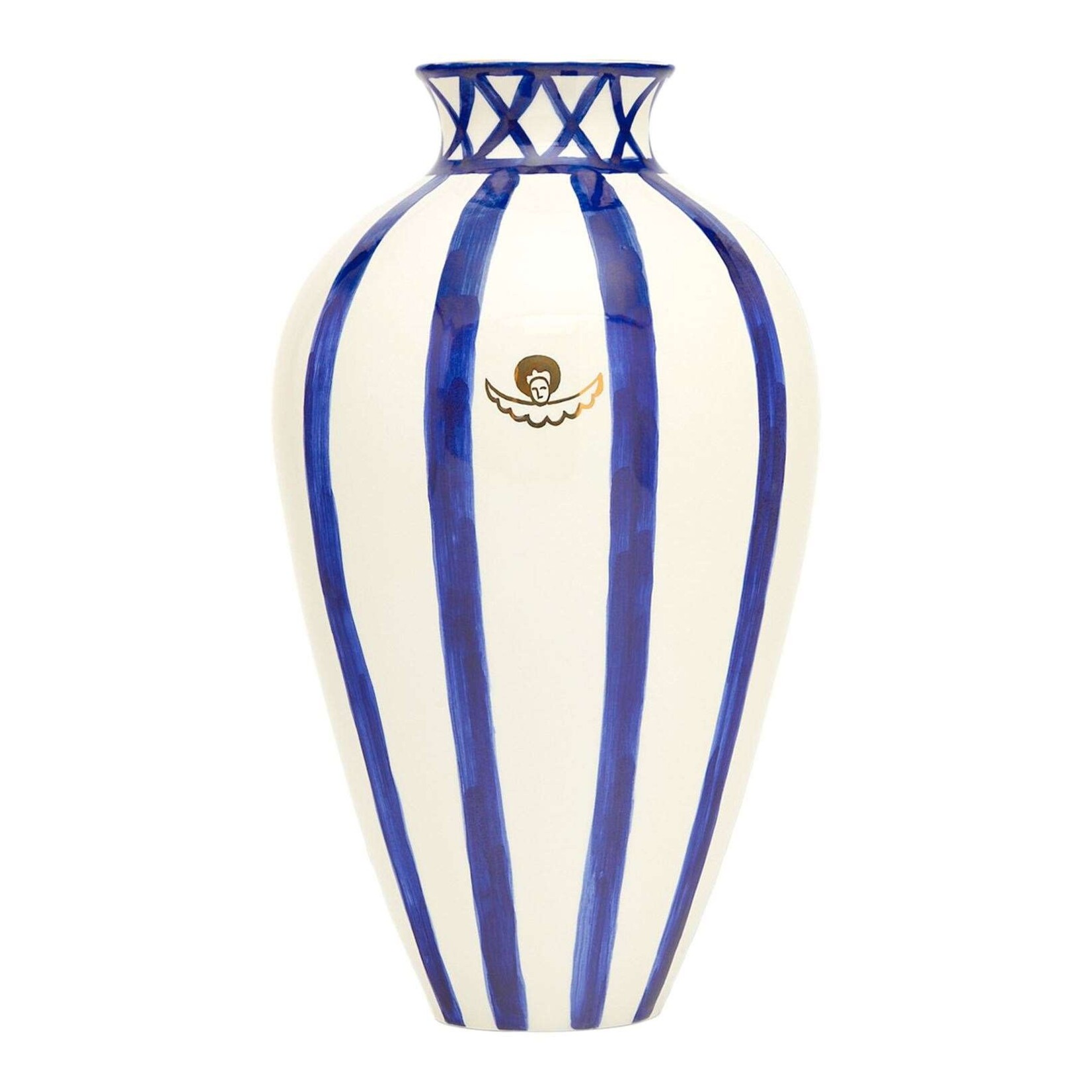 Gunia Project Hand Painted Tall Rabbit Ceramic Vase